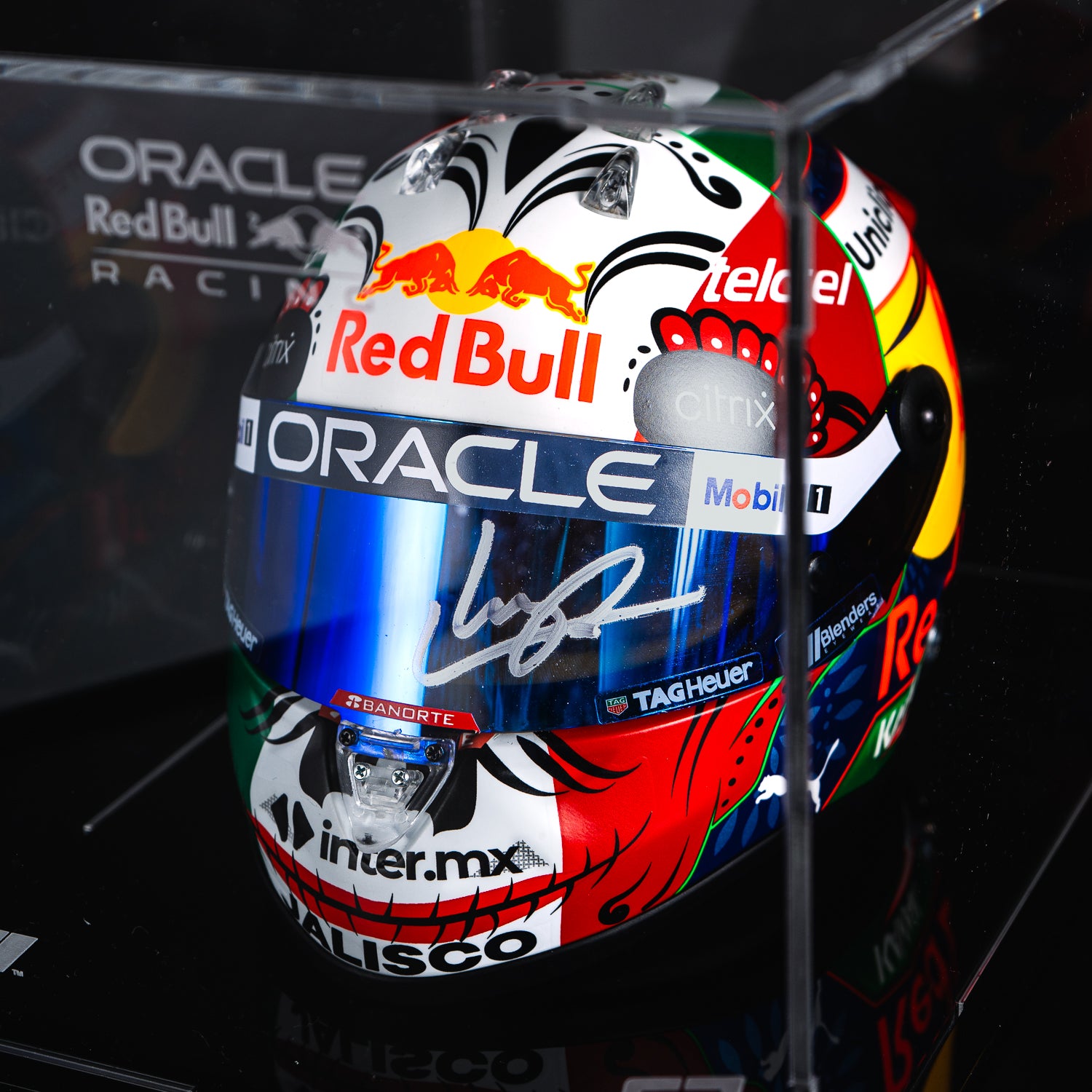 Checo Perez Mini Casco Firmado - Mexico