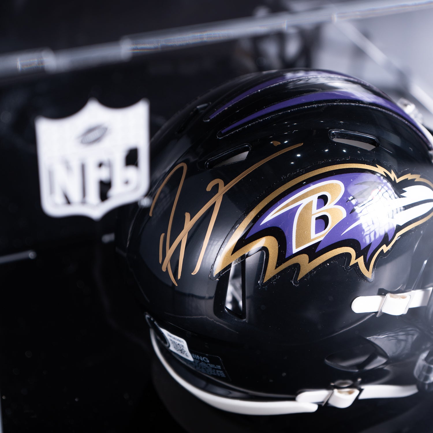 Ray Lewis Mini Casco Firmado - Baltimore Ravens