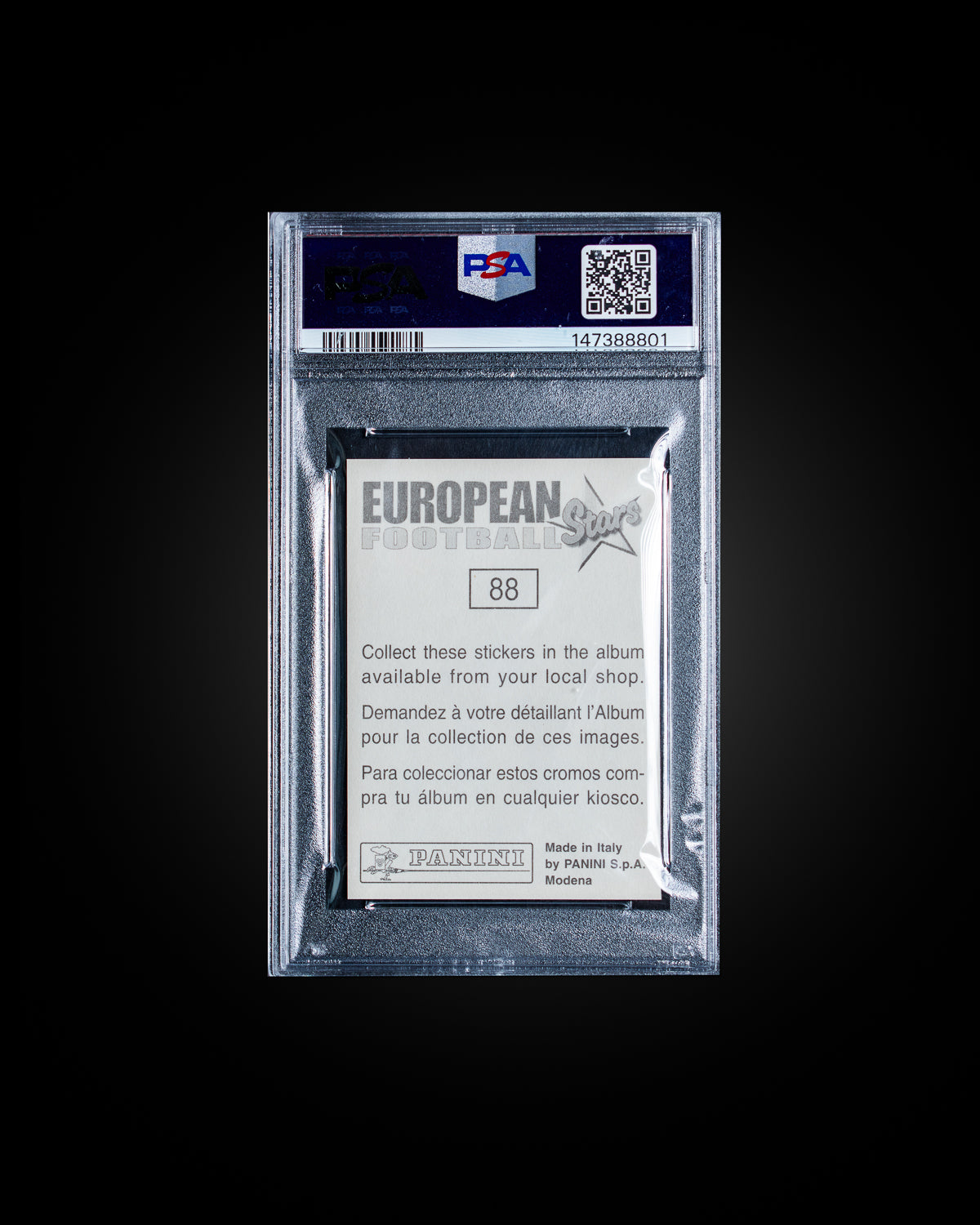 1997 Panini European Football Stars  Zinedine Zidane 88 PSA 6 EX-MT