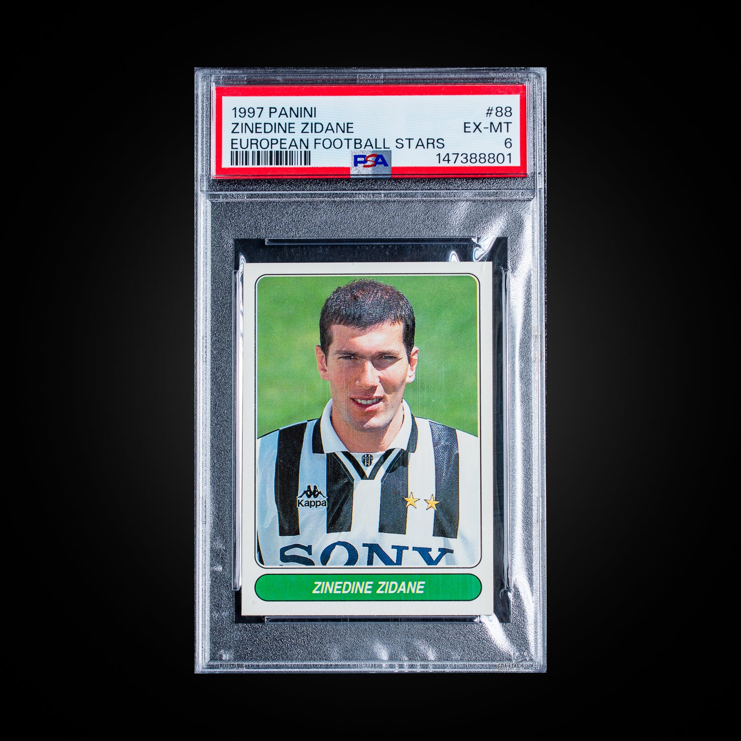 1997 Panini European Football Stars  Zinedine Zidane 88 PSA 6 EX-MT