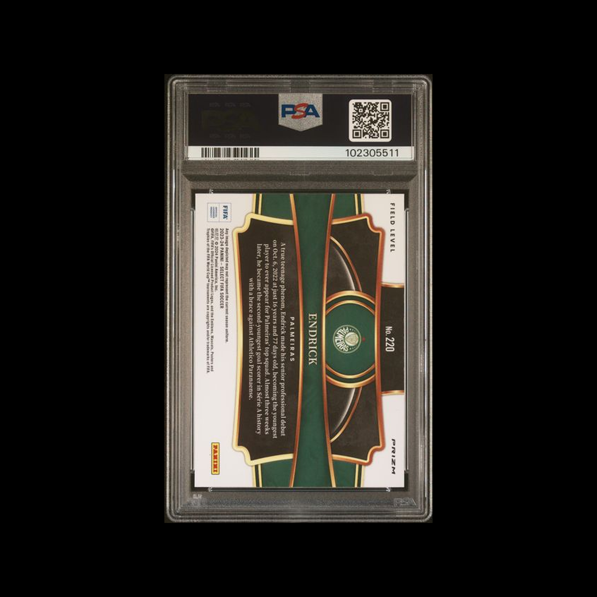 2023-24 Panini Select FIFA Blue Rookie Endrick 220 PSA 10 GEM-MT