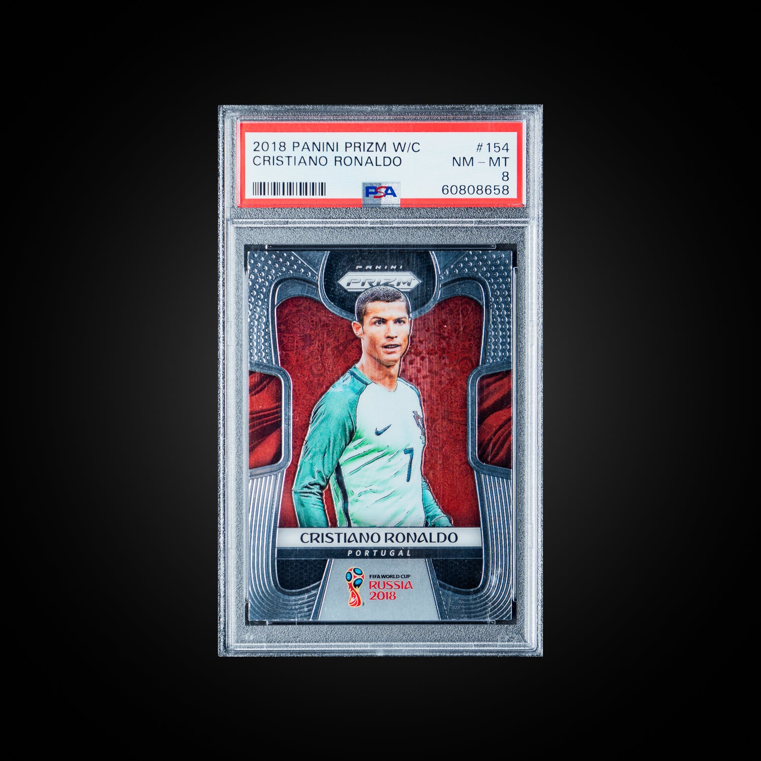 2018 Panini Prizm World Cup  Cristiano Ronaldo 154 PSA 8