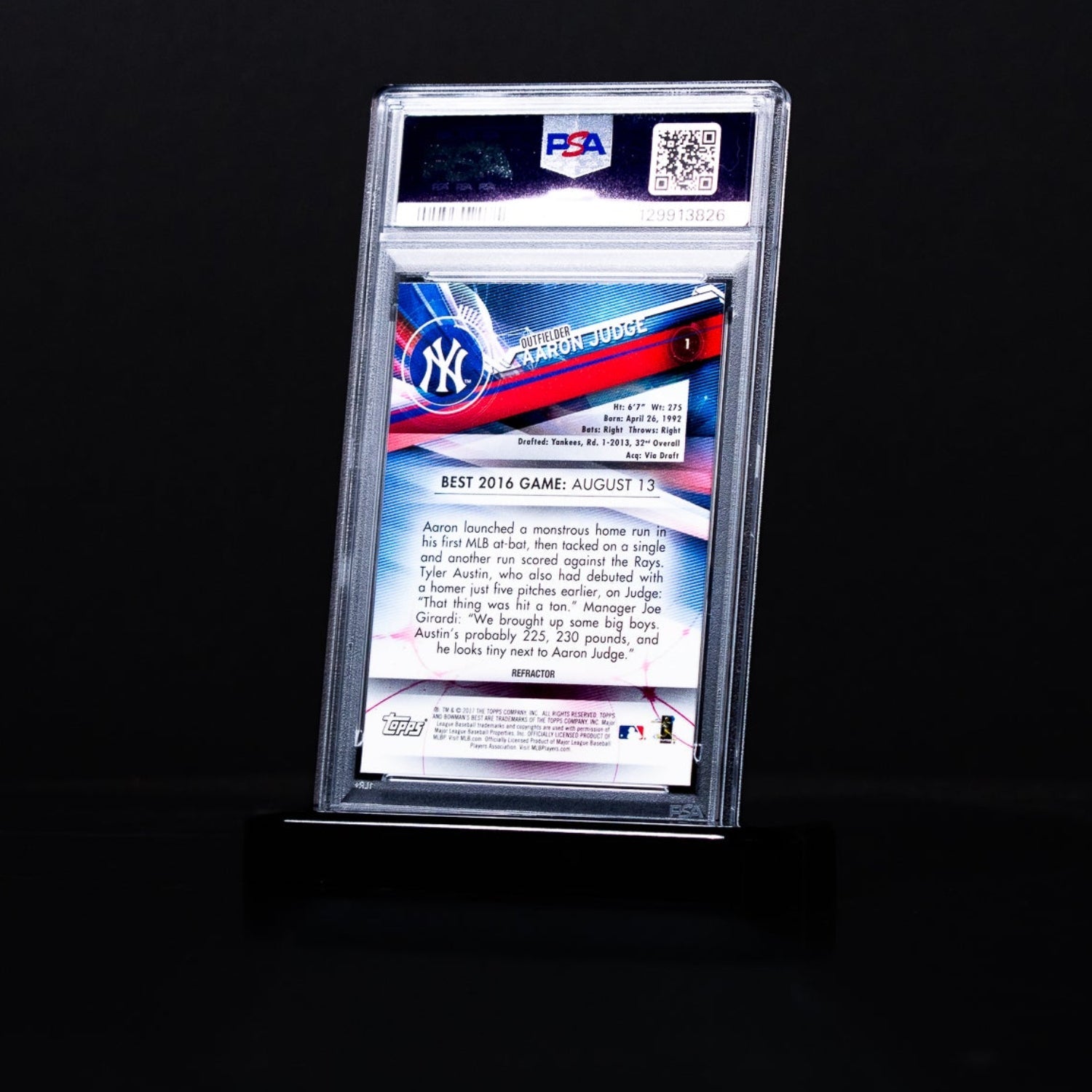 Subasta - 2017 Bowman Best Rookie Refractor Aaron Judge 1 PSA 10 GEM-MT