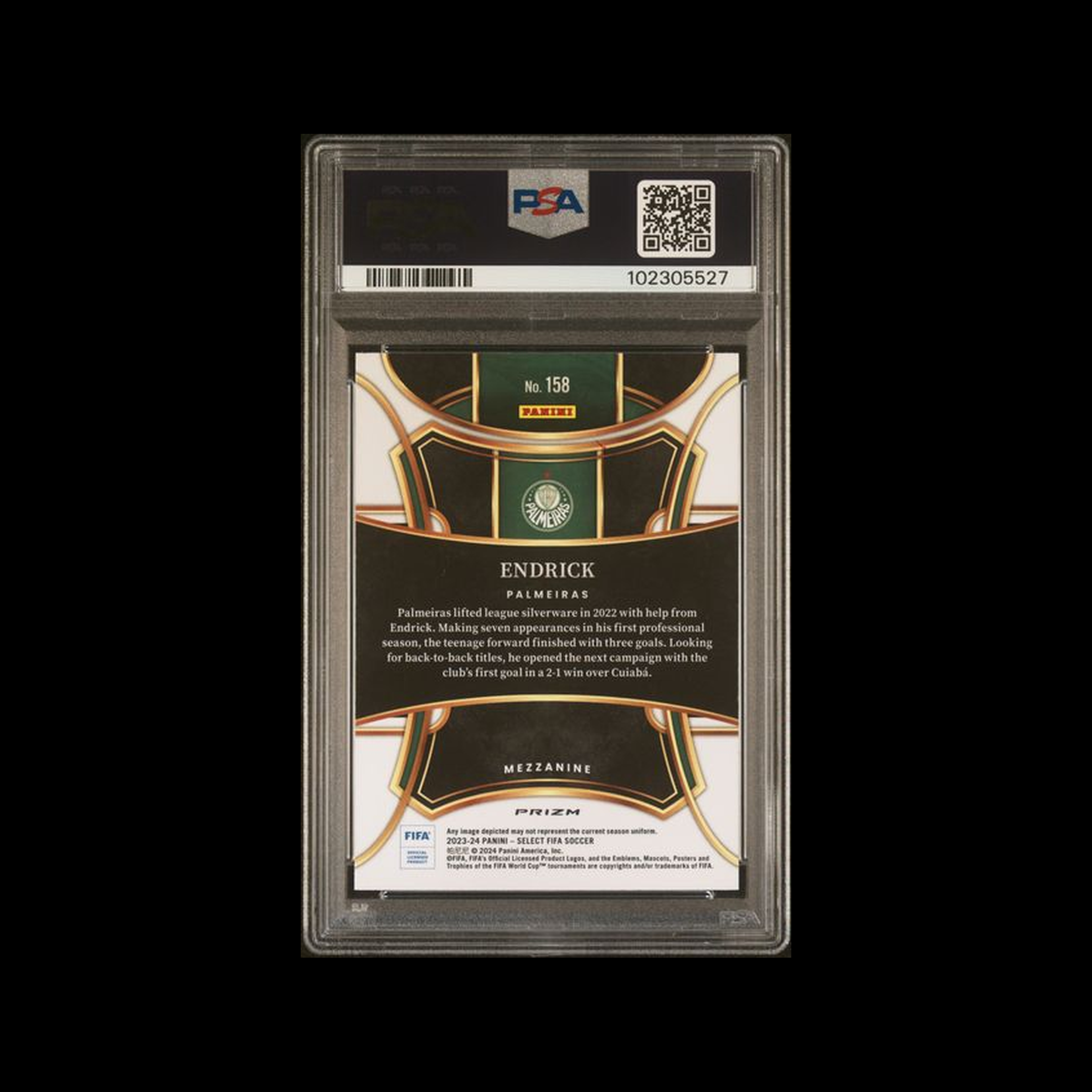 2023-24 Panini Select FIFA Blue Rookie Endrick 158 PSA 10 GEM-MT