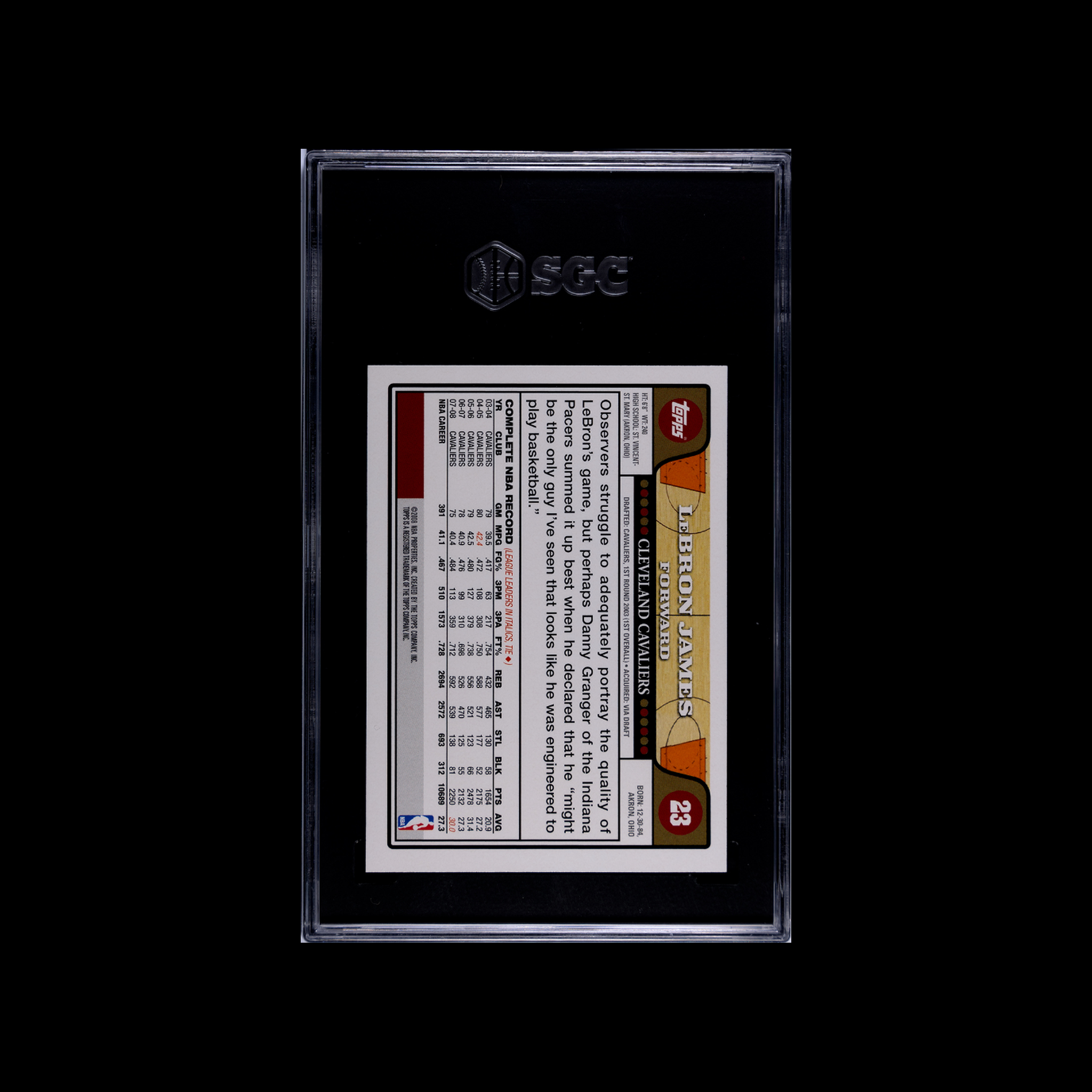 2008-09 Topps   LeBron James 23 SGC 9.5