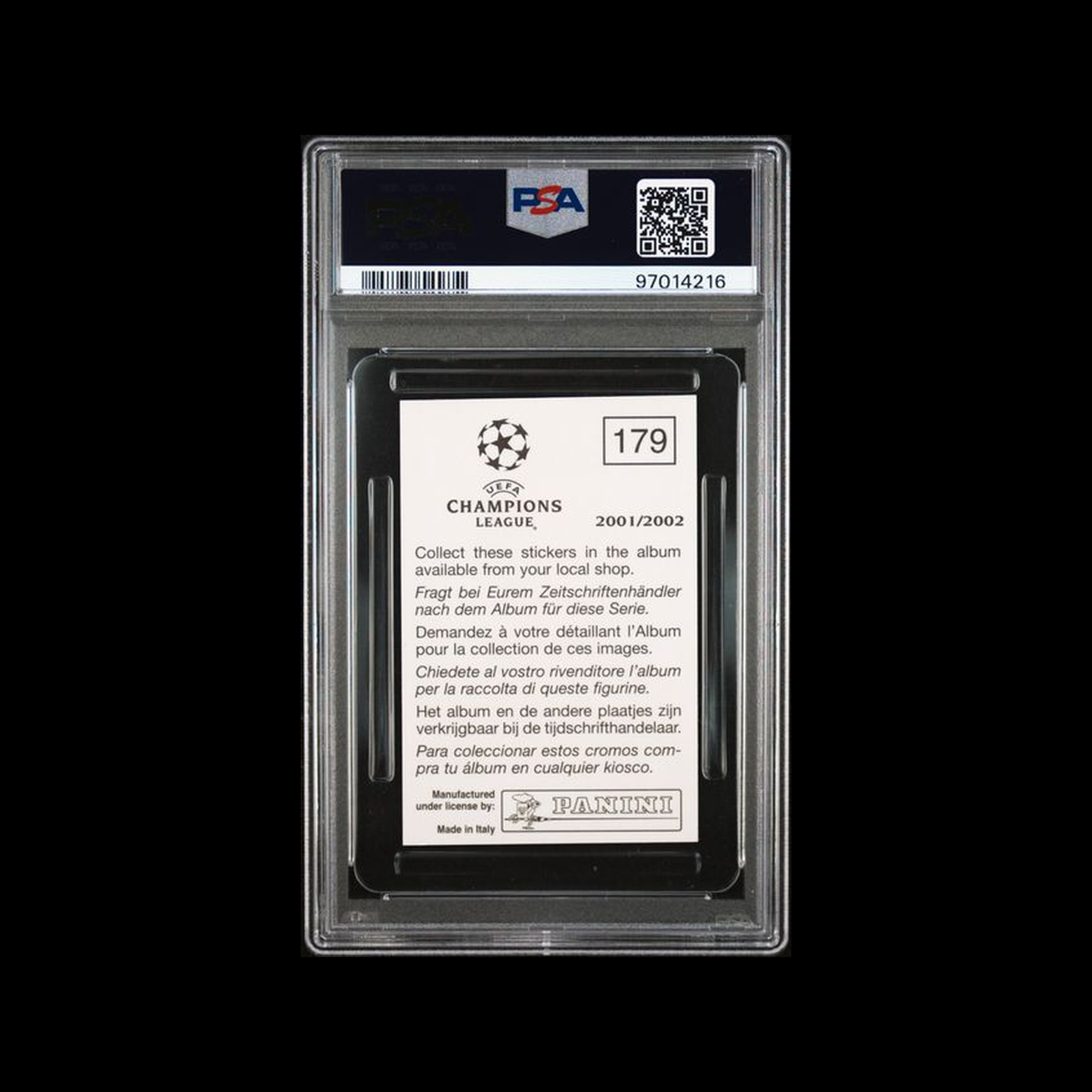 2001 Panini Uefa Champions League  David Beckham 179 PSA 6