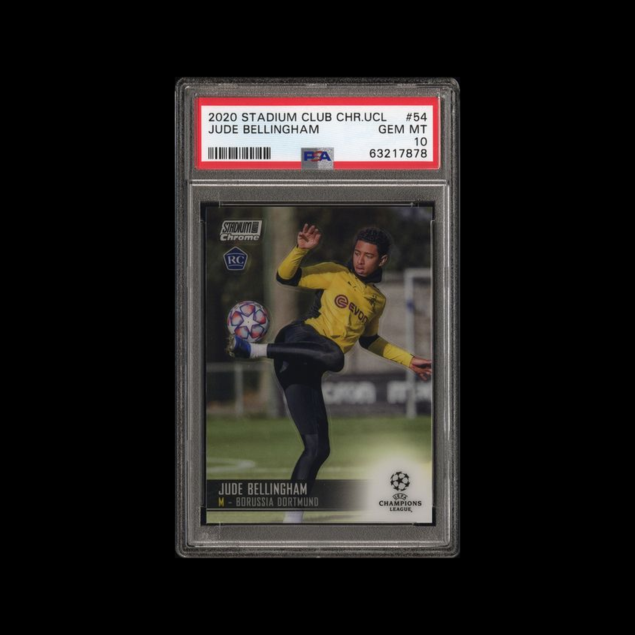 2020 Topps Stadium Club Chrome Uefa Champions League  Jude Bellingham 54 PSA 10