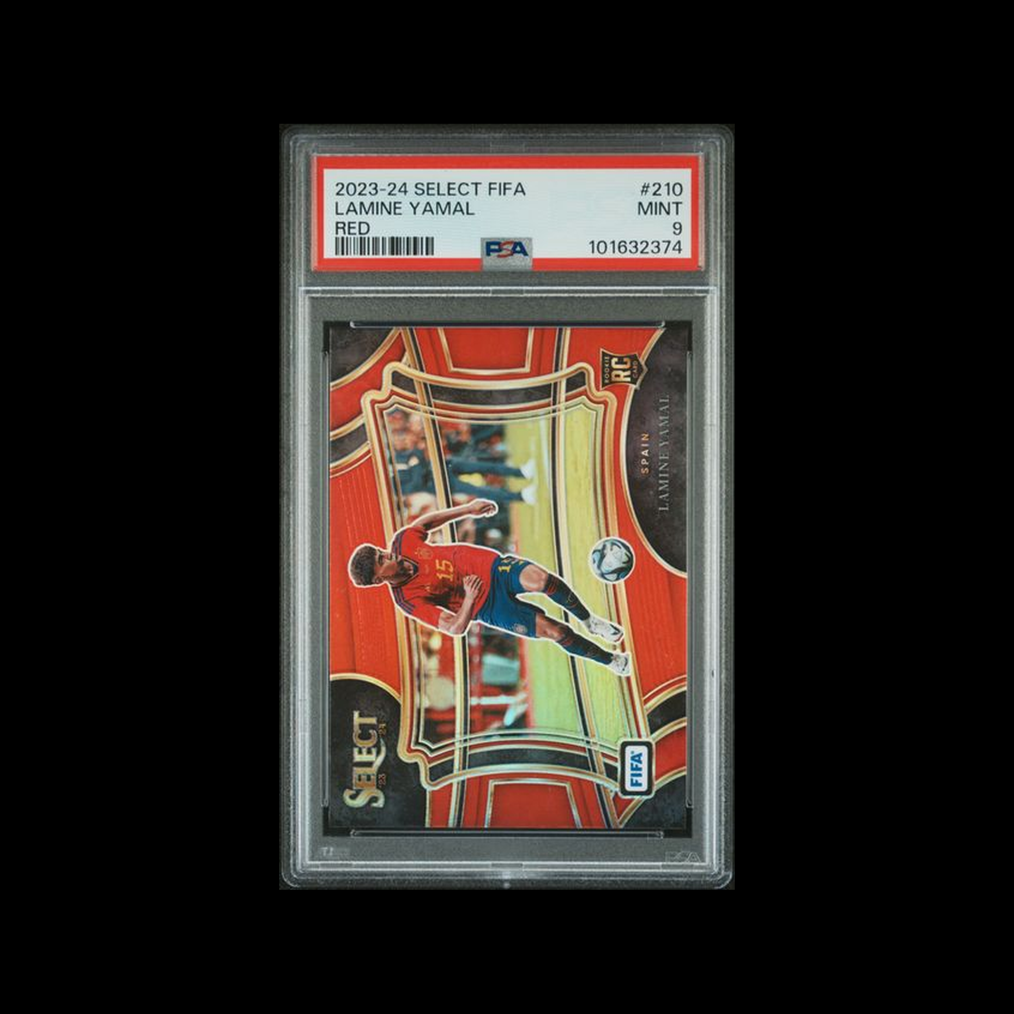 2023-24 Panini Select FIFA Red Rookie Lamine Yamal 210 PSA 9 MINT