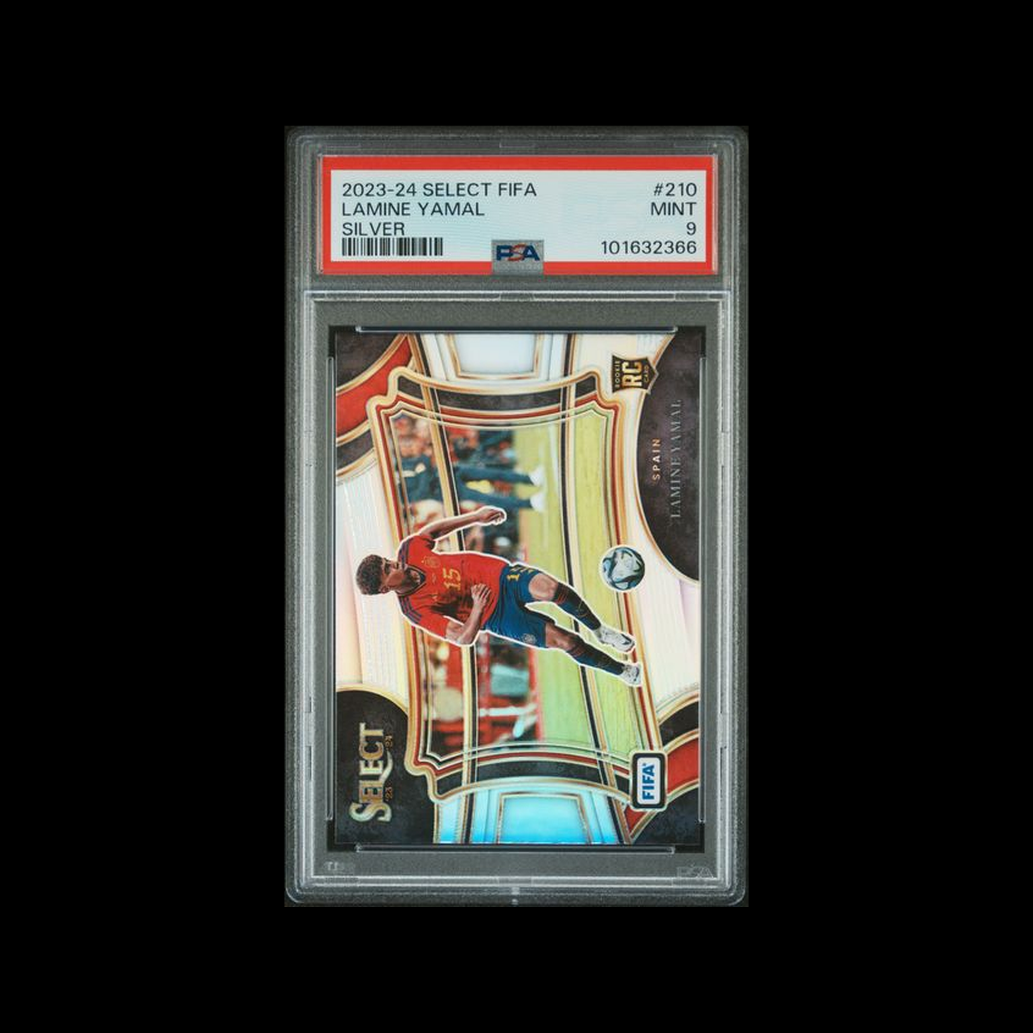 2023-24 Panini Select FIFA Silver Prizm Rookie Lamine Yamal 210 PSA 9 MINT