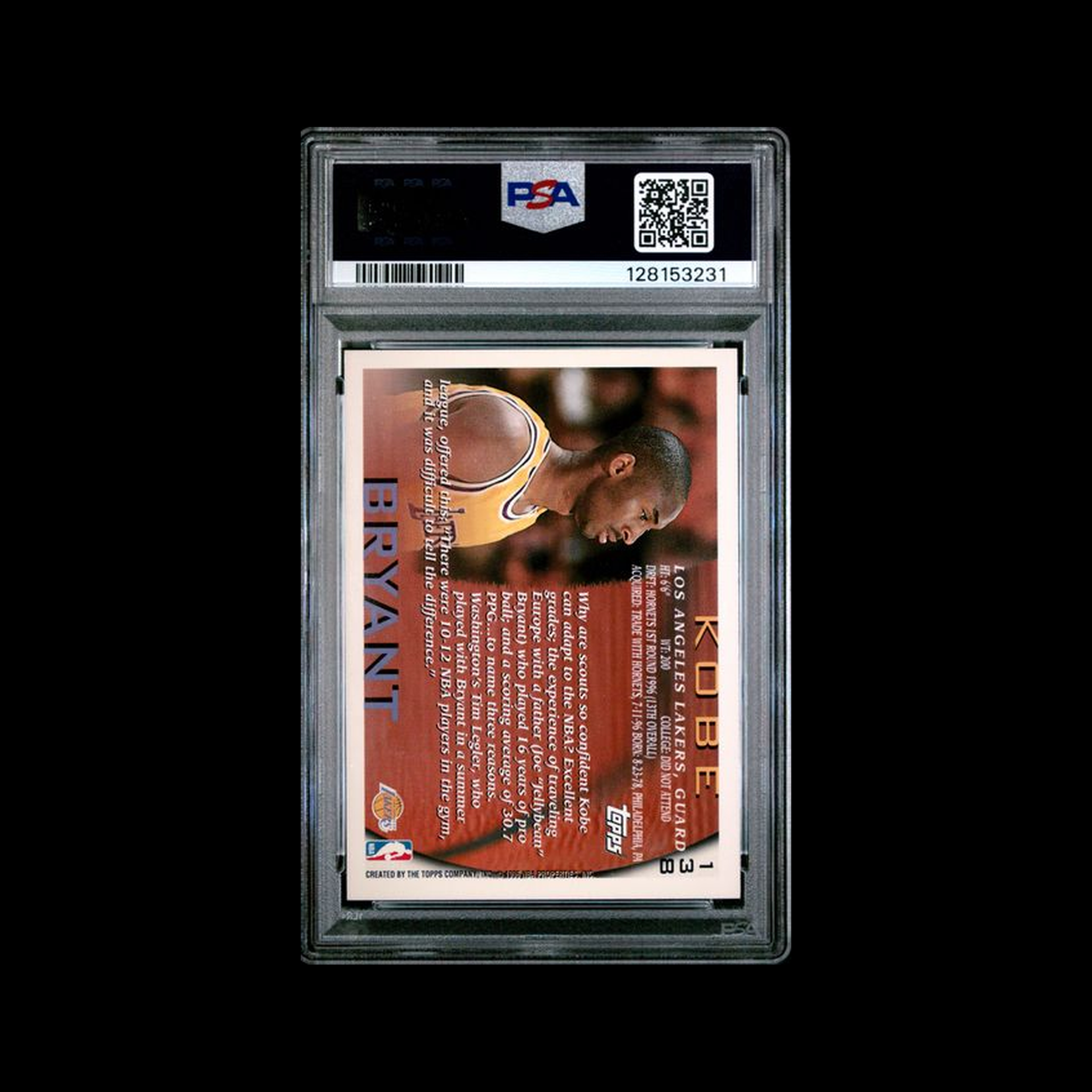 1996  Topps Base Kobe Bryant 138 PSA 8