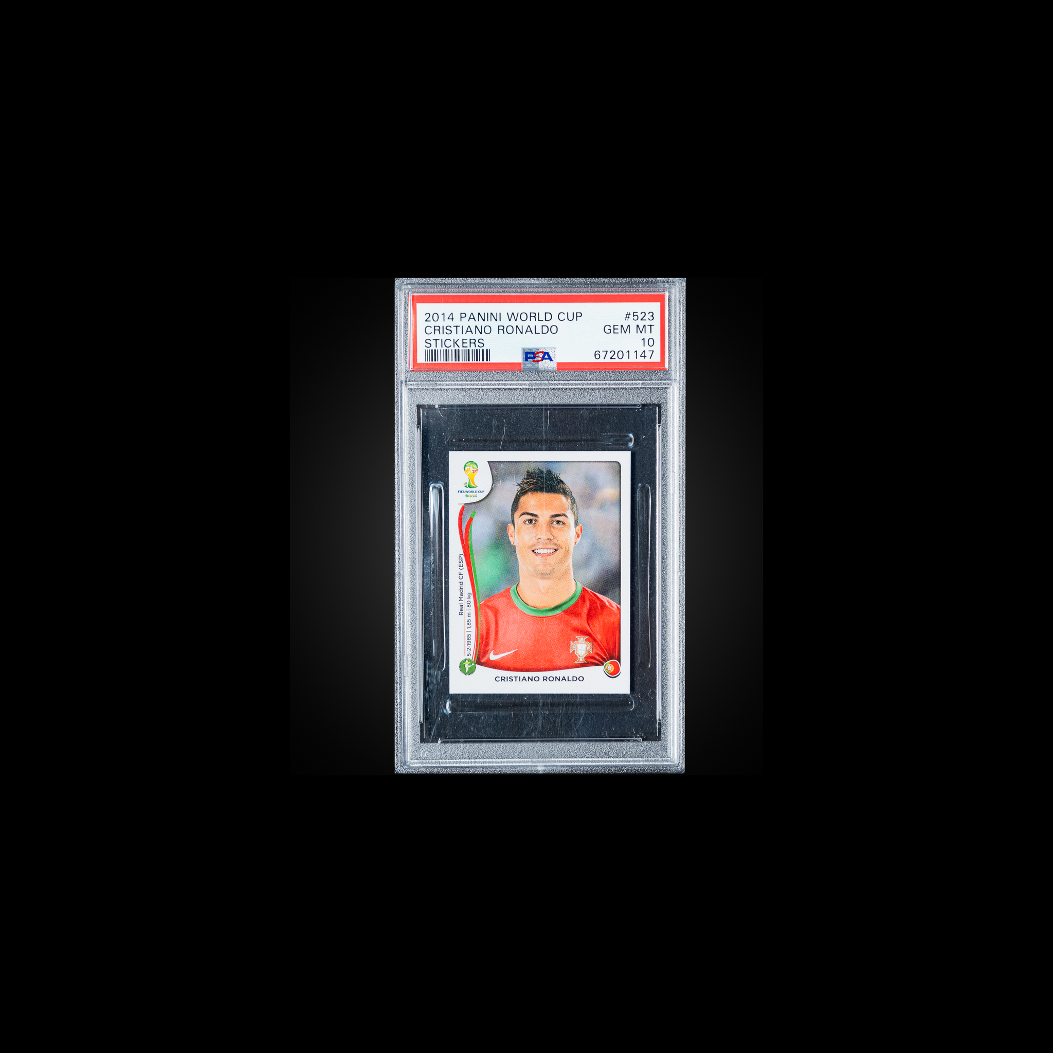 2014 Panini World Cup Stickers  Cristiano Ronaldo 523 PSA 10