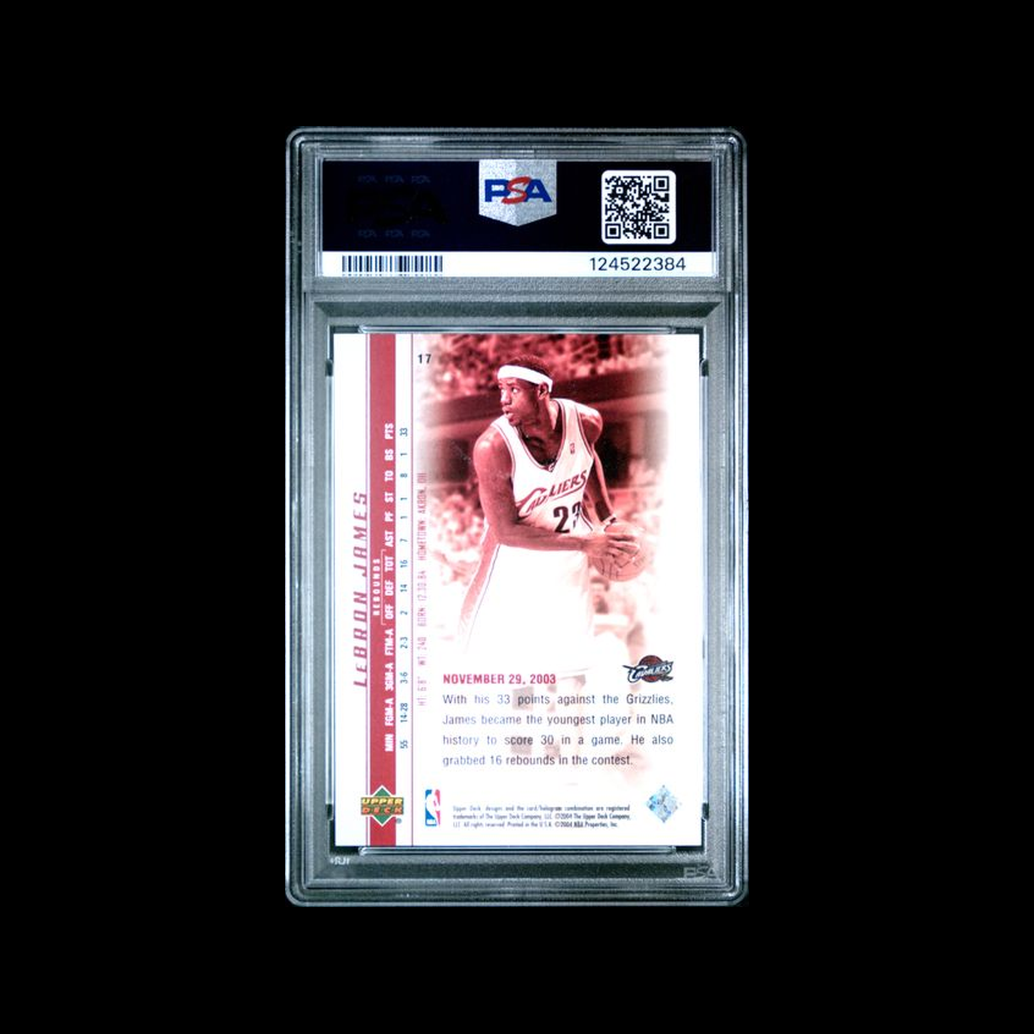 2003  Upper Deck LeBron James Phenomenal Beginnings  LeBron James 17 PSA 10