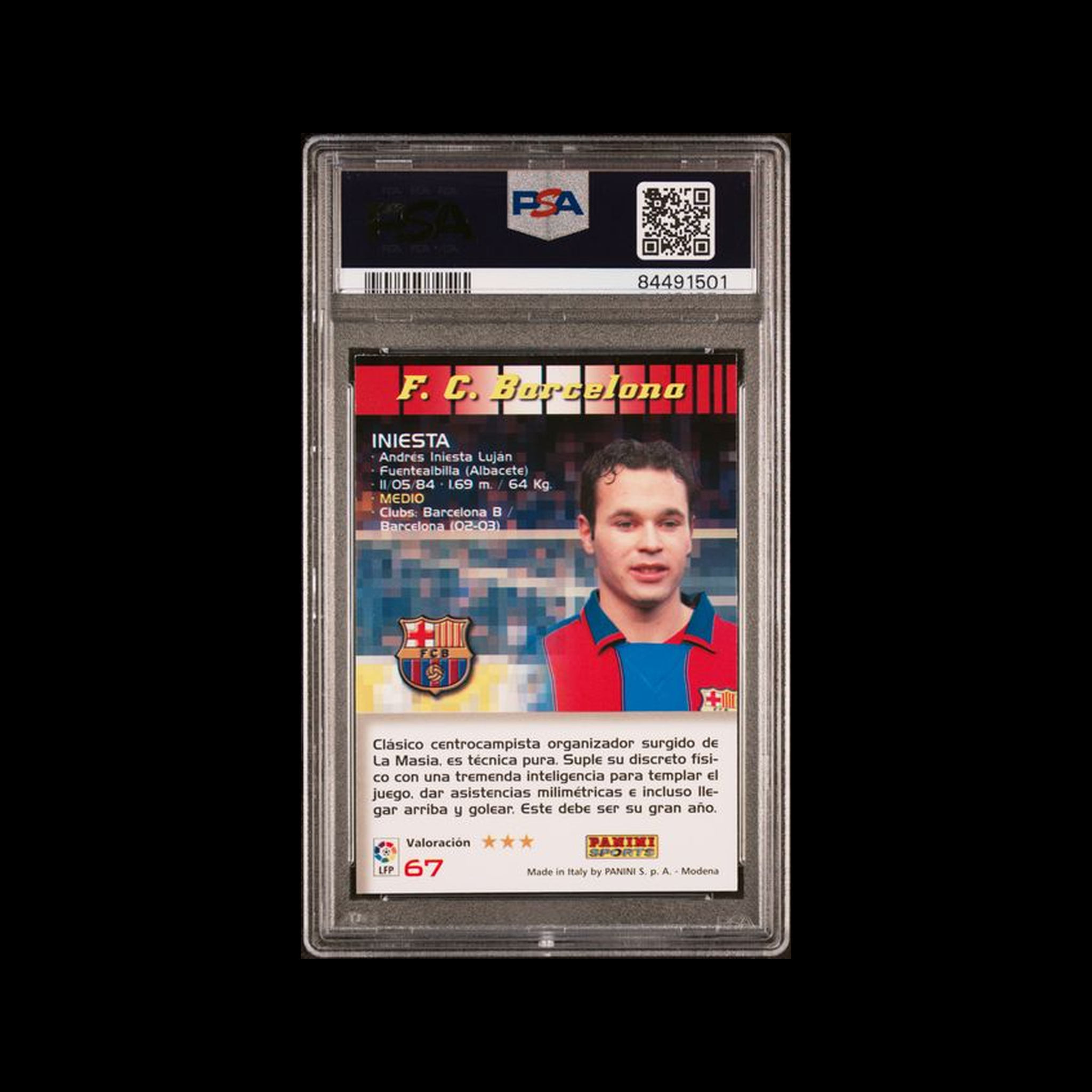 2004-05  Panini Sports Mega Cracks  Iniesta 67 PSA 8