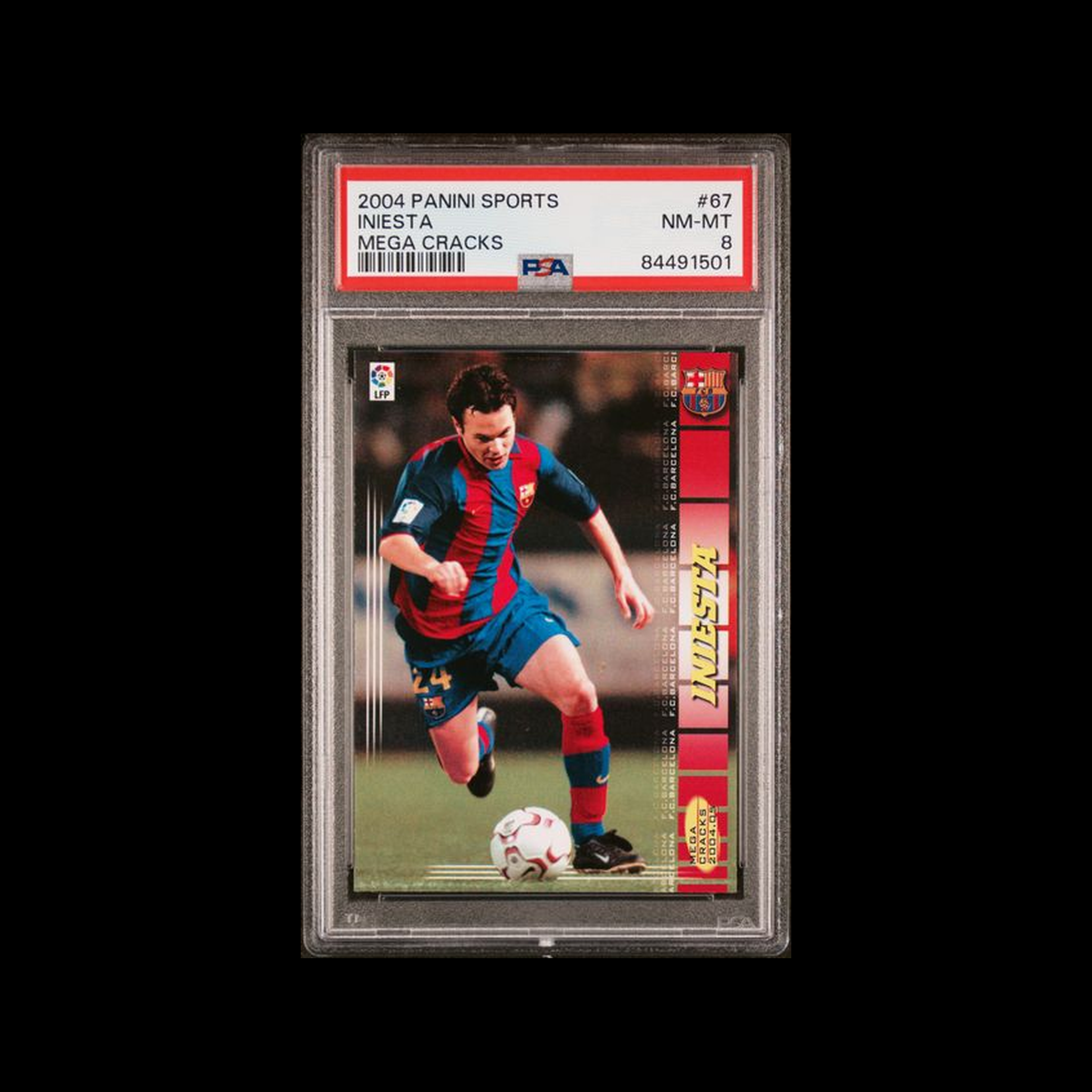 2004-05  Panini Sports Mega Cracks  Iniesta 67 PSA 8