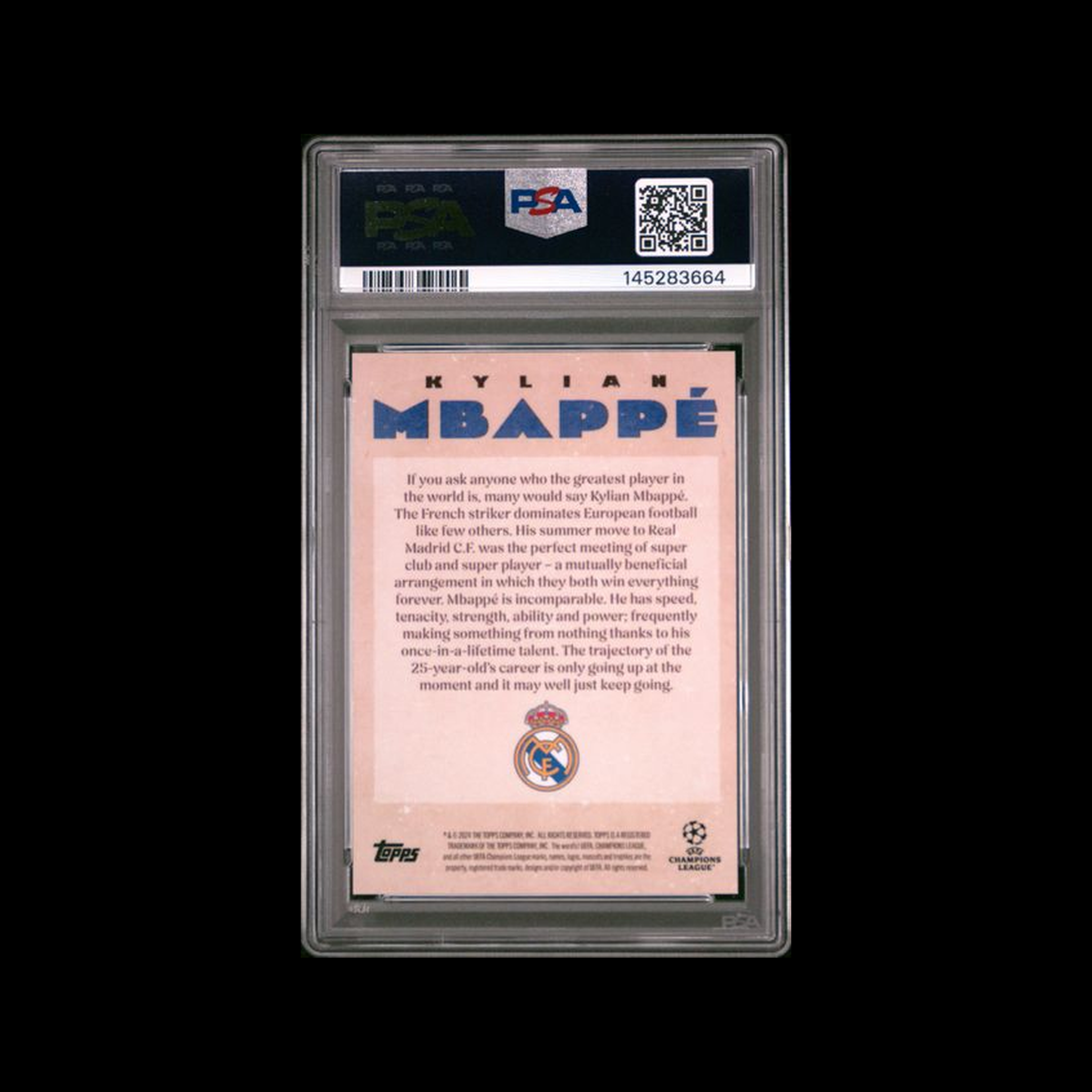 2024-25 Topps Deco Uefa Club Competition Artistry Kylian Mbappe  PSA 8