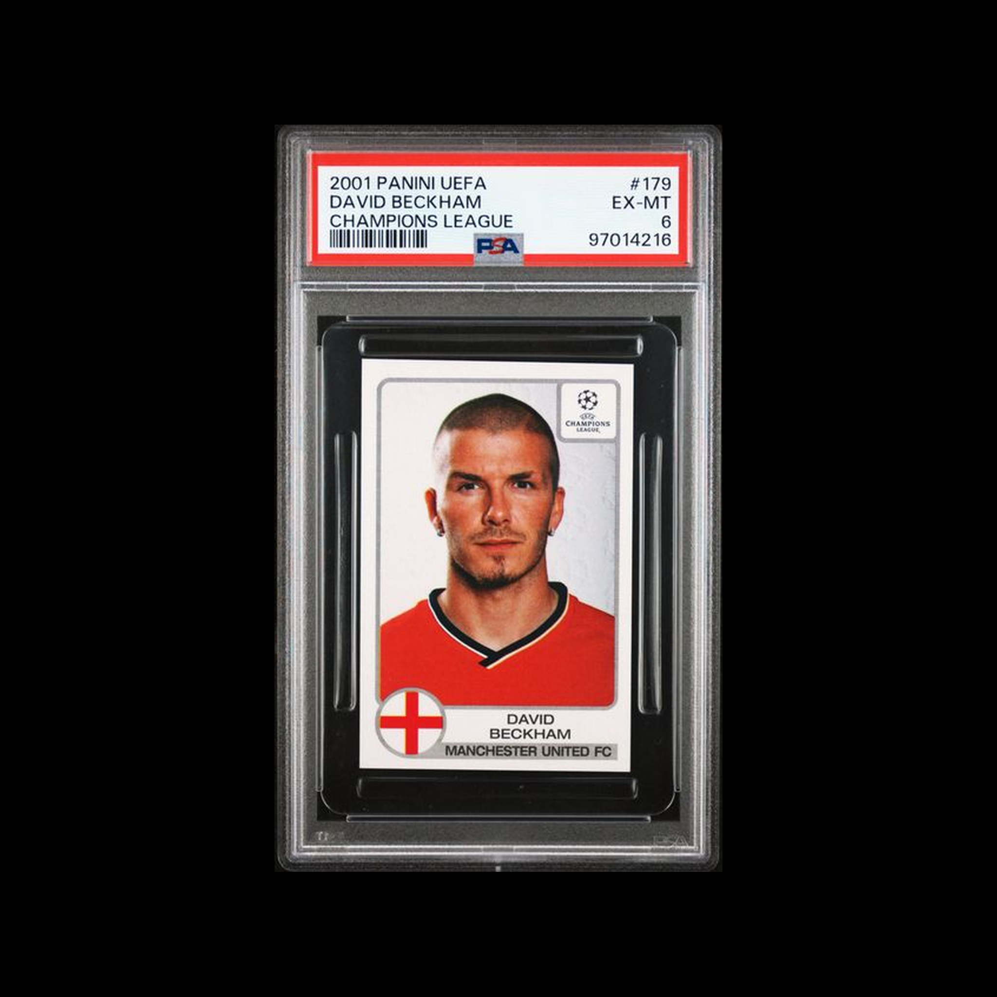 2001 Panini Uefa Champions League  David Beckham 179 PSA 6
