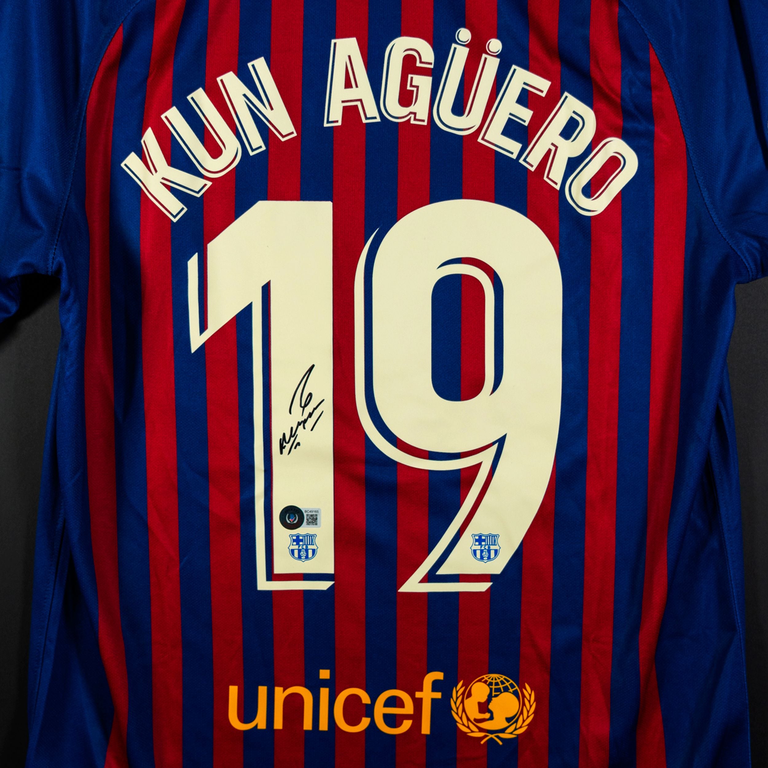 Jersey Firmado Kun Agüero- Barcelona