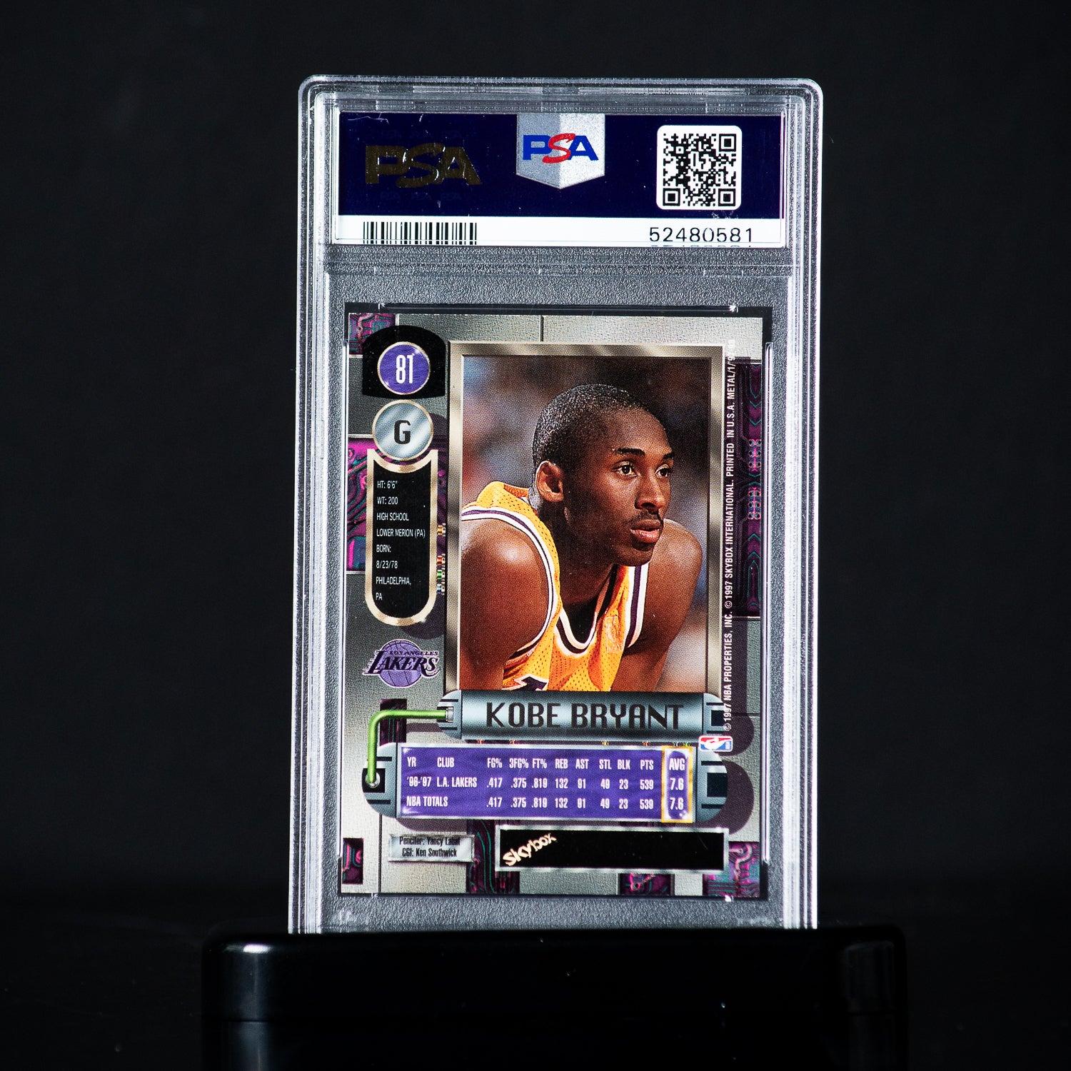 1997 Skybox Metal Universe  Kobe Bryant 81 PSA 7 NM