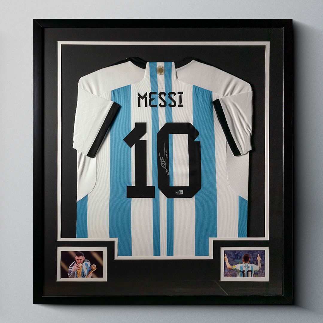 Jersey Enmarcado de Lionel Messi - Copa Mundial FIFA Qatar 2022