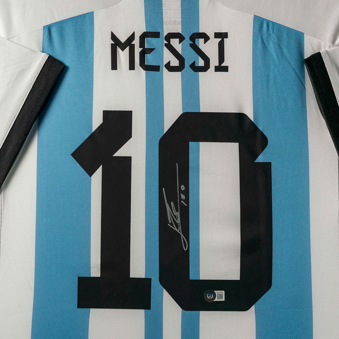 Jersey Enmarcado de Lionel Messi - Copa Mundial FIFA Qatar 2022