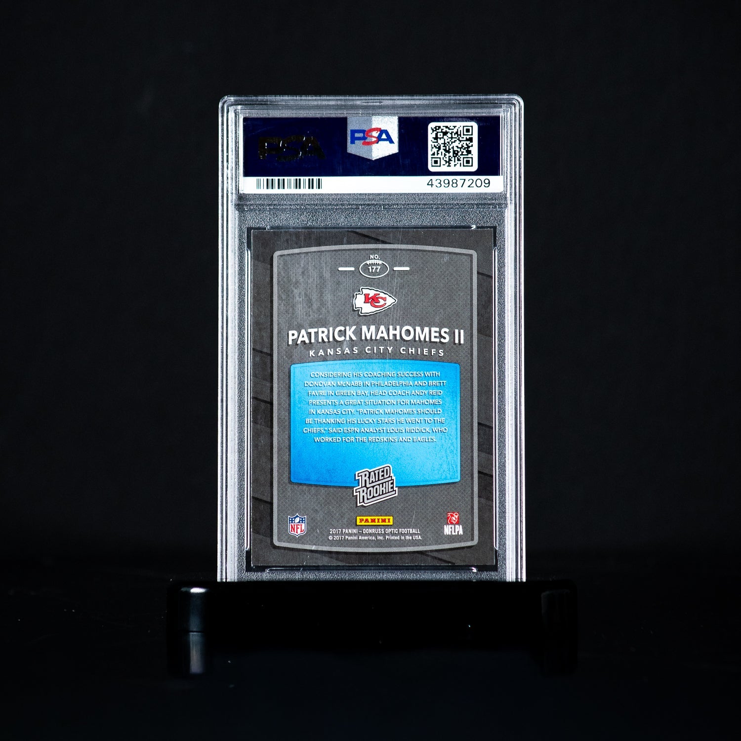 Subasta - 2017 Panini Donruss Optic Rookie Patrick Mahomes 177 PSA 10 GEM-MT