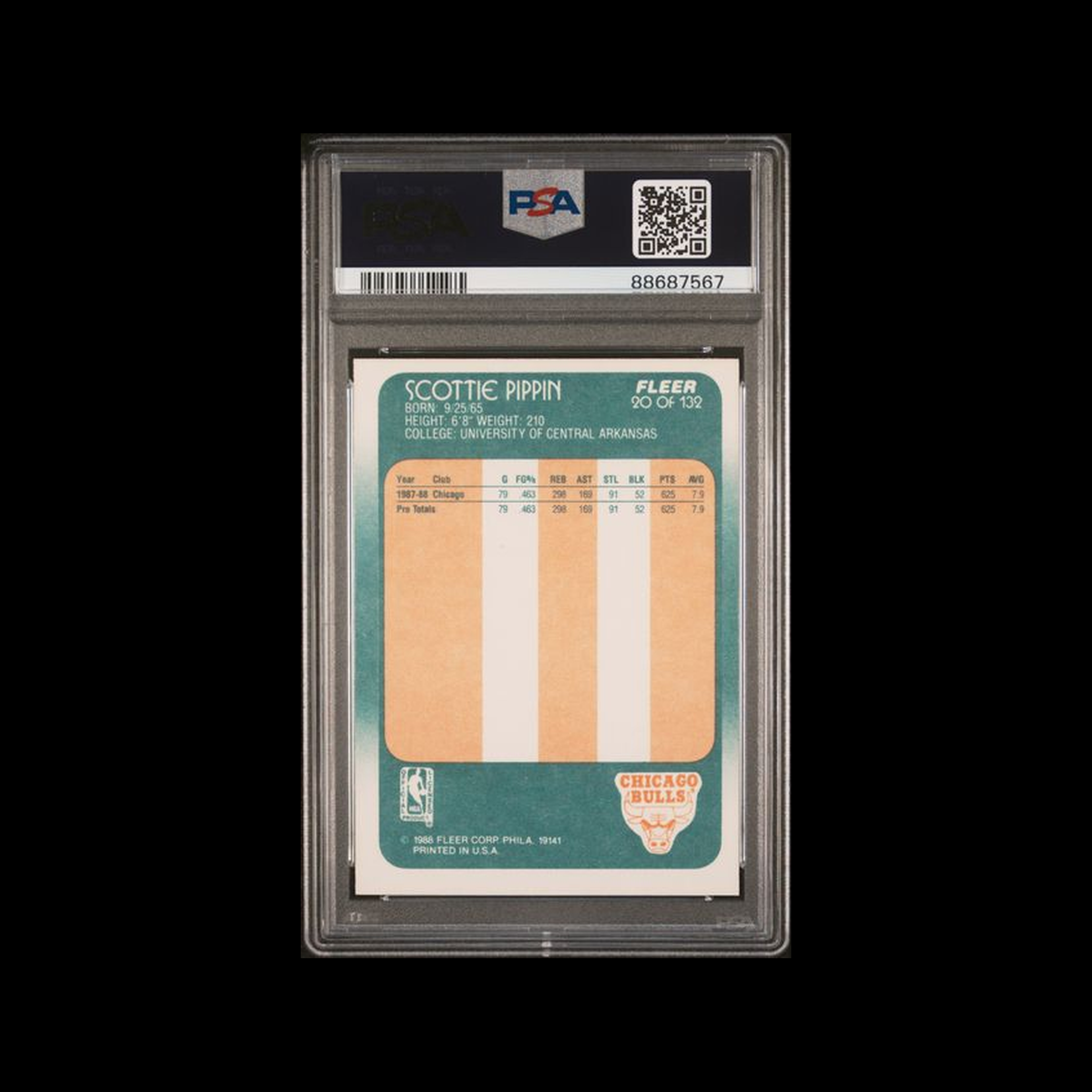 1988 Fleer  Rookie Scottie Pippen
 20 PSA 7 NM