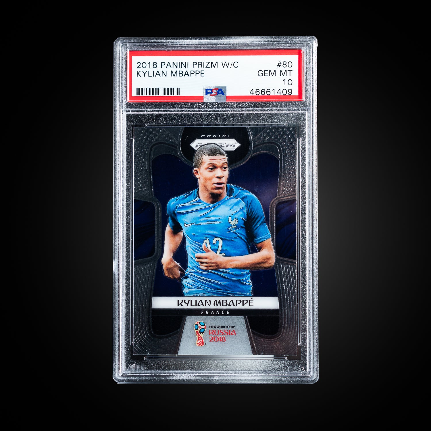 2018 Panini Panini Prizm World Cup  Kylian Mbappe 80 PSA 10