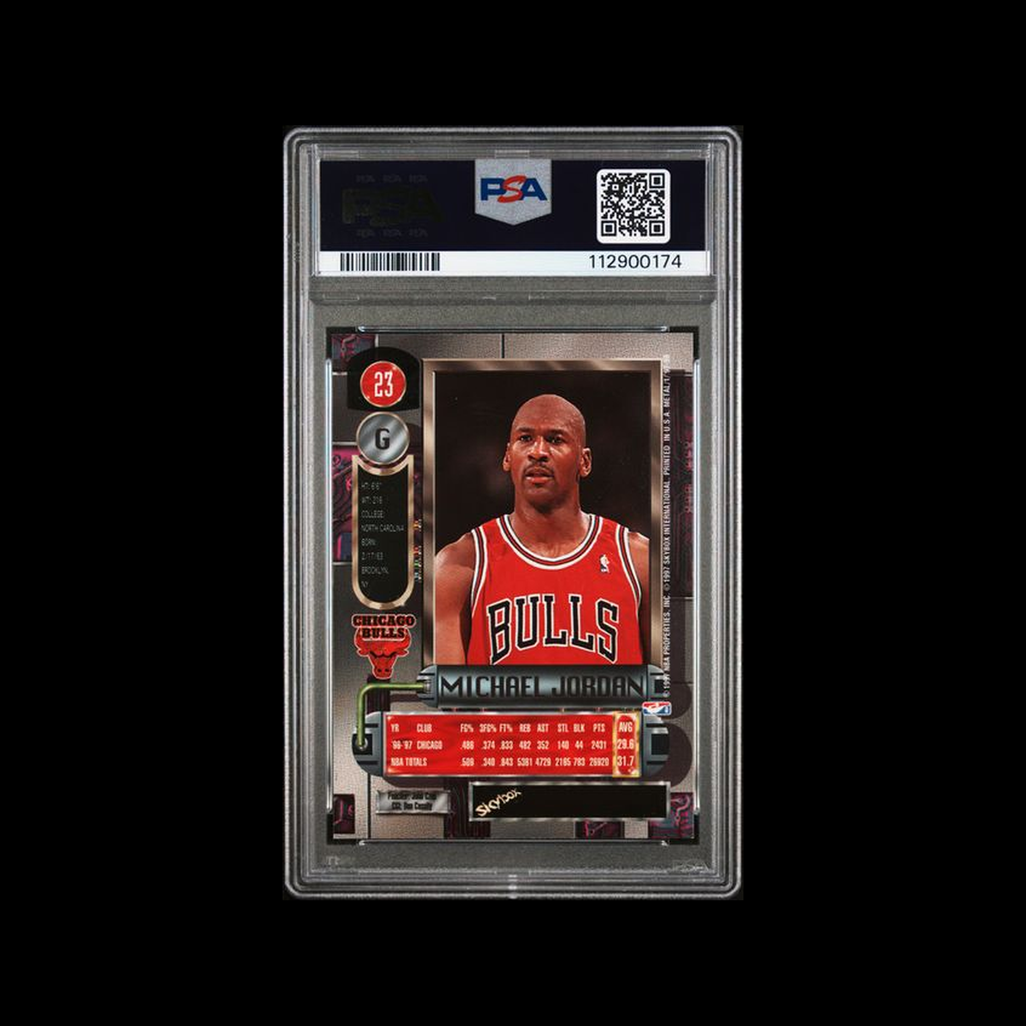 1997 Upper Deck Metal Universe Michael Jordan 23 PSA 8