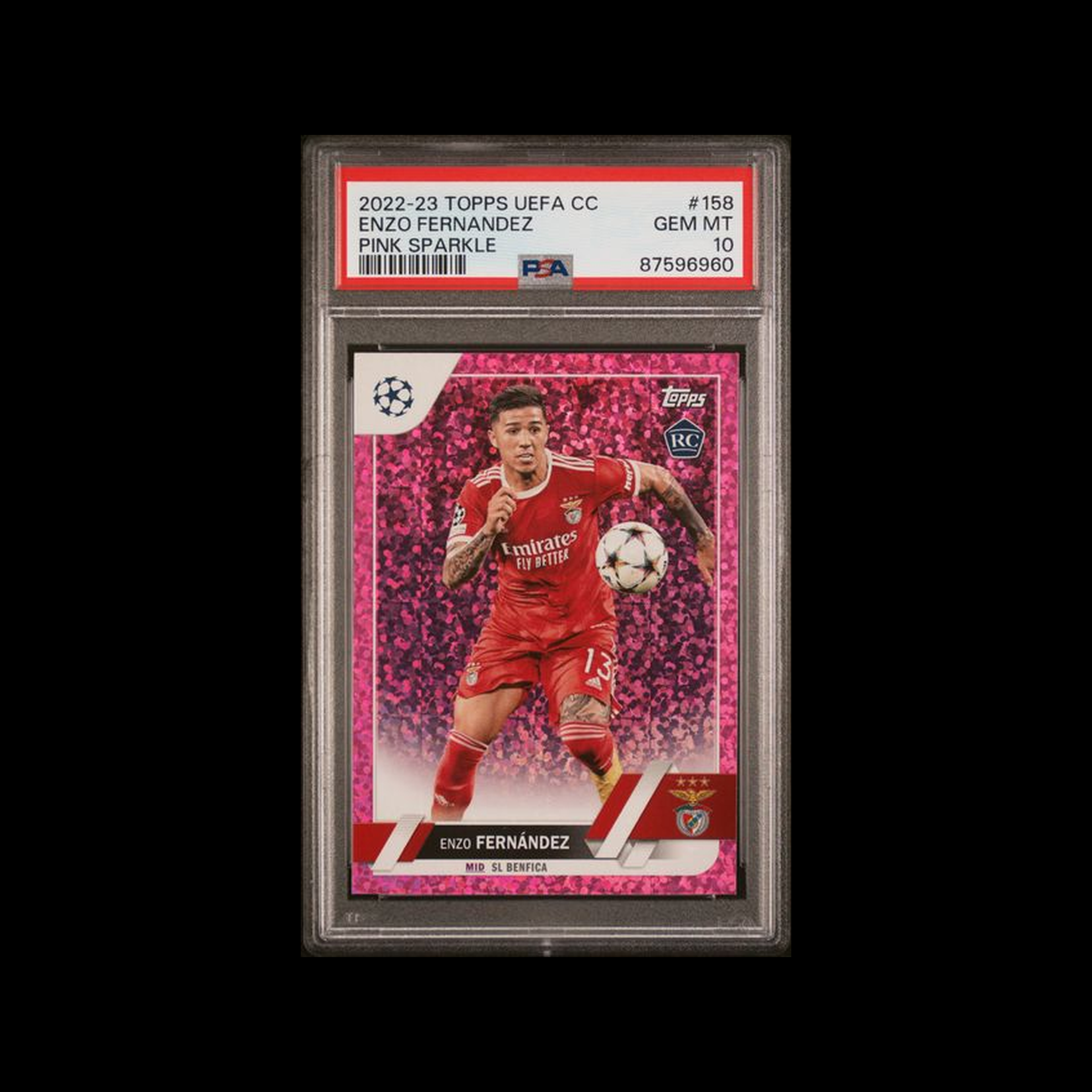 2022 Topps Uefa Club Competitions Pink Sparkle Enzo Fernandez 158 PSA 10 GEM-MT