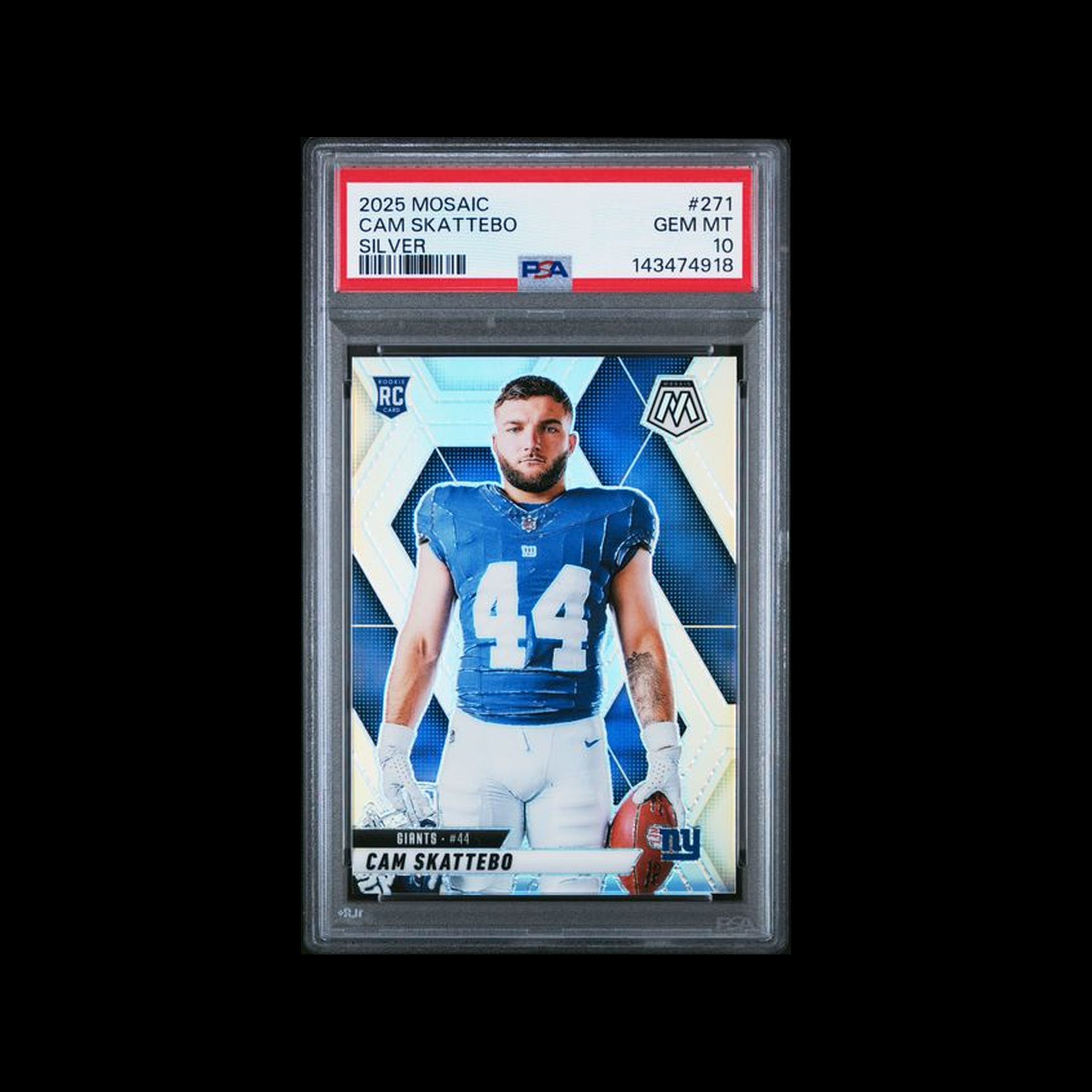 2025 Panini Mosaic Silver Cam Skattebo 271 PSA 10 GEM-MT