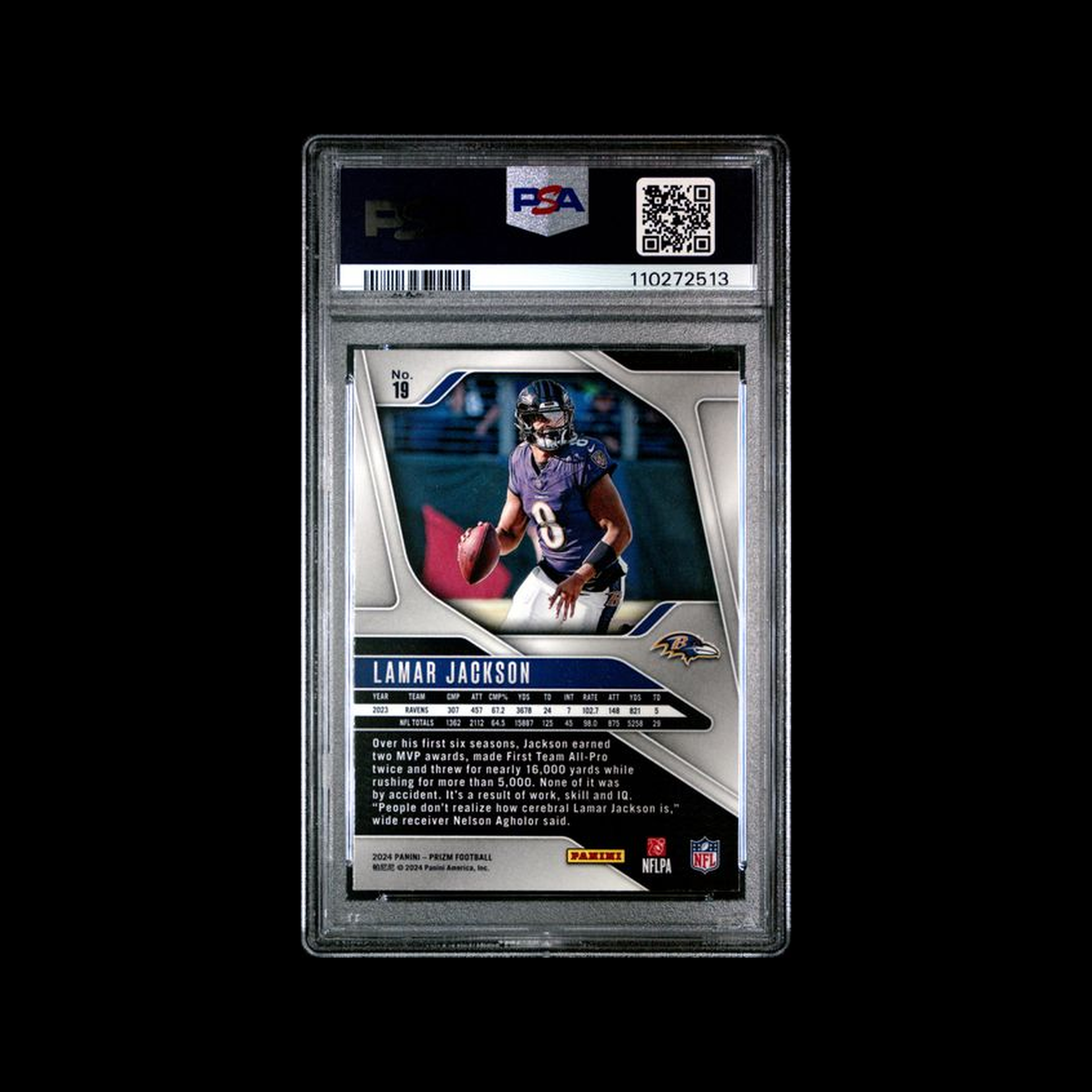 2024 Panini Prizm  Lamar Jackson 19 PSA 10 GEM-MT