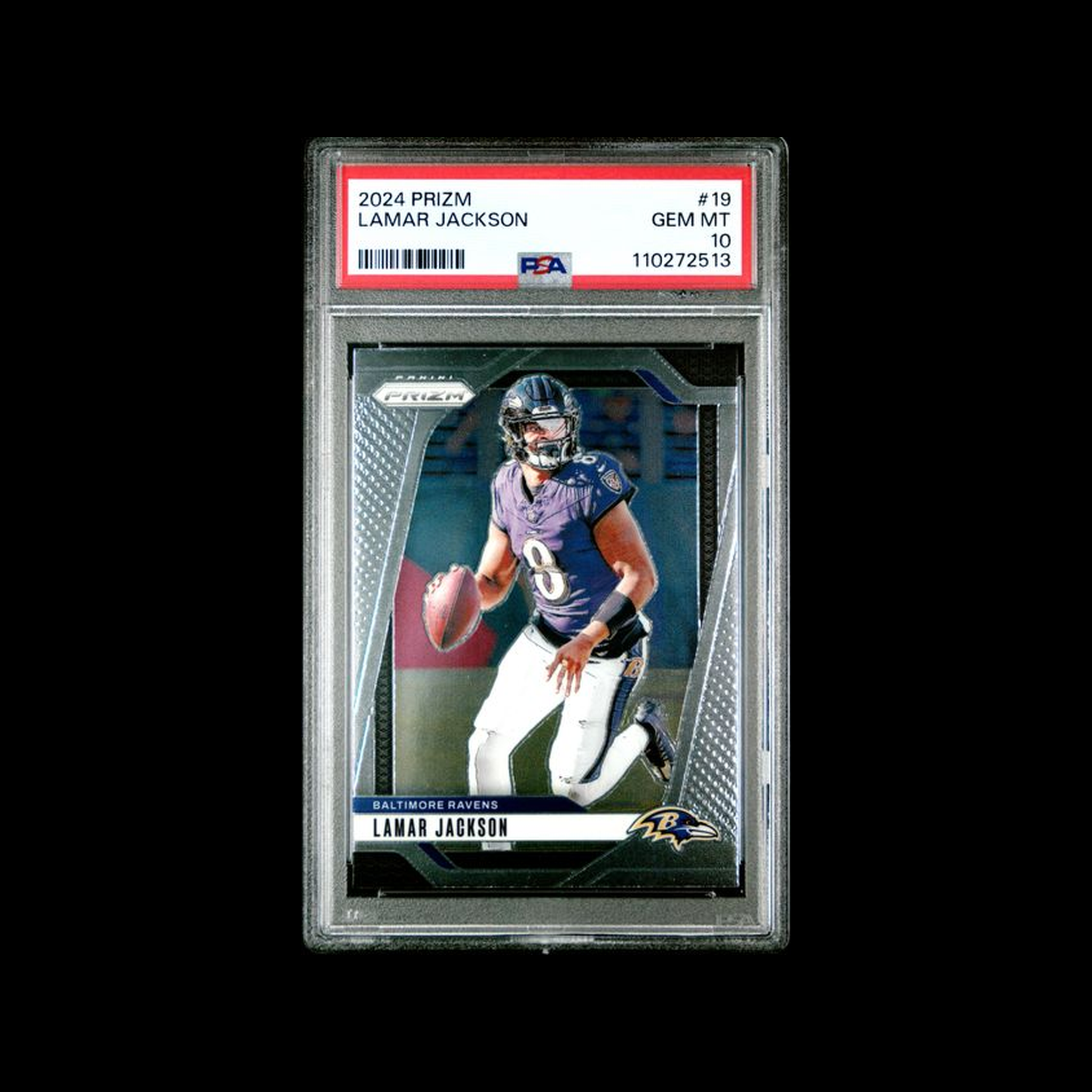 2024 Panini Prizm  Lamar Jackson 19 PSA 10 GEM-MT