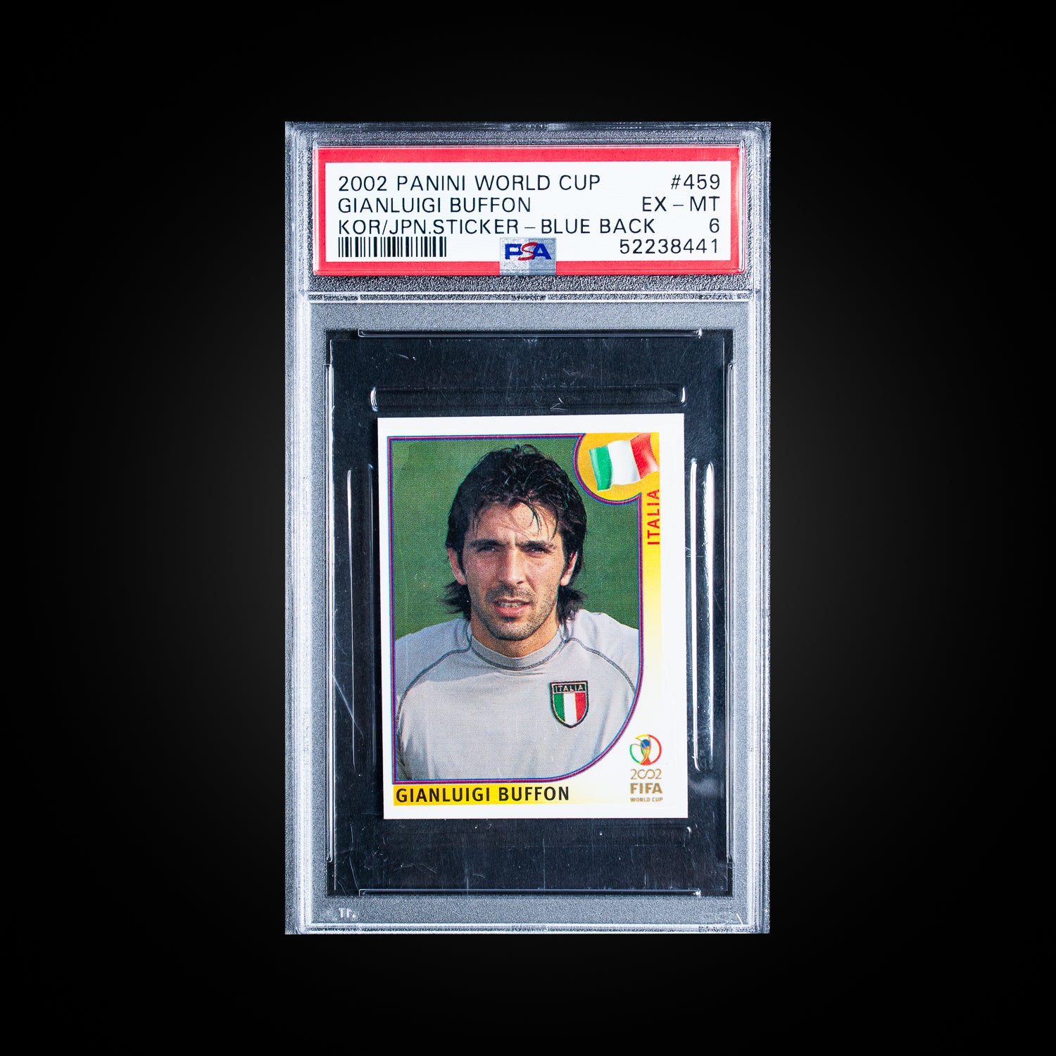 2002 Panini World Cup Korea / Japan Stickers Blue Back Gianluigi Buffon 459 PSA 6 EX-MT