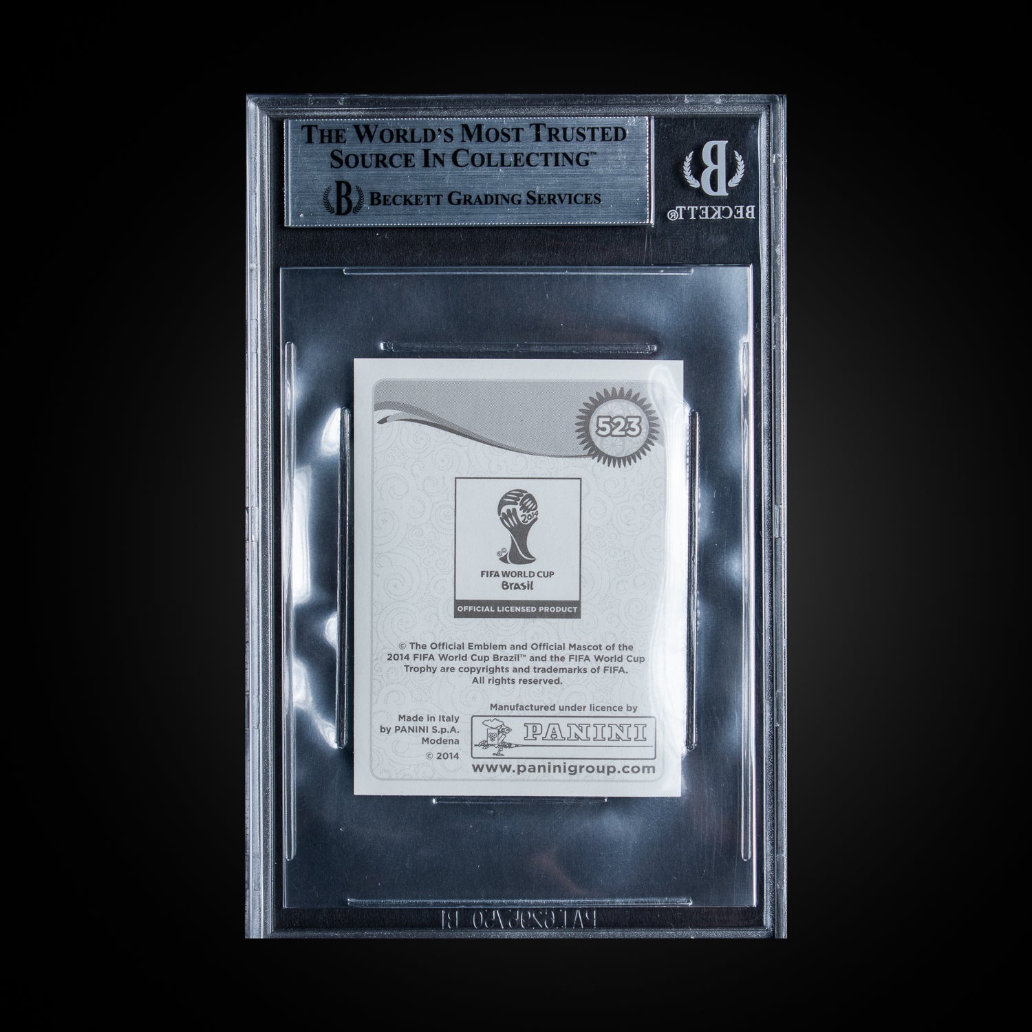 2014 Panini World Cup Stickers  Cristiano Ronaldo 523 BGS 8 NEAR MINT-MINT