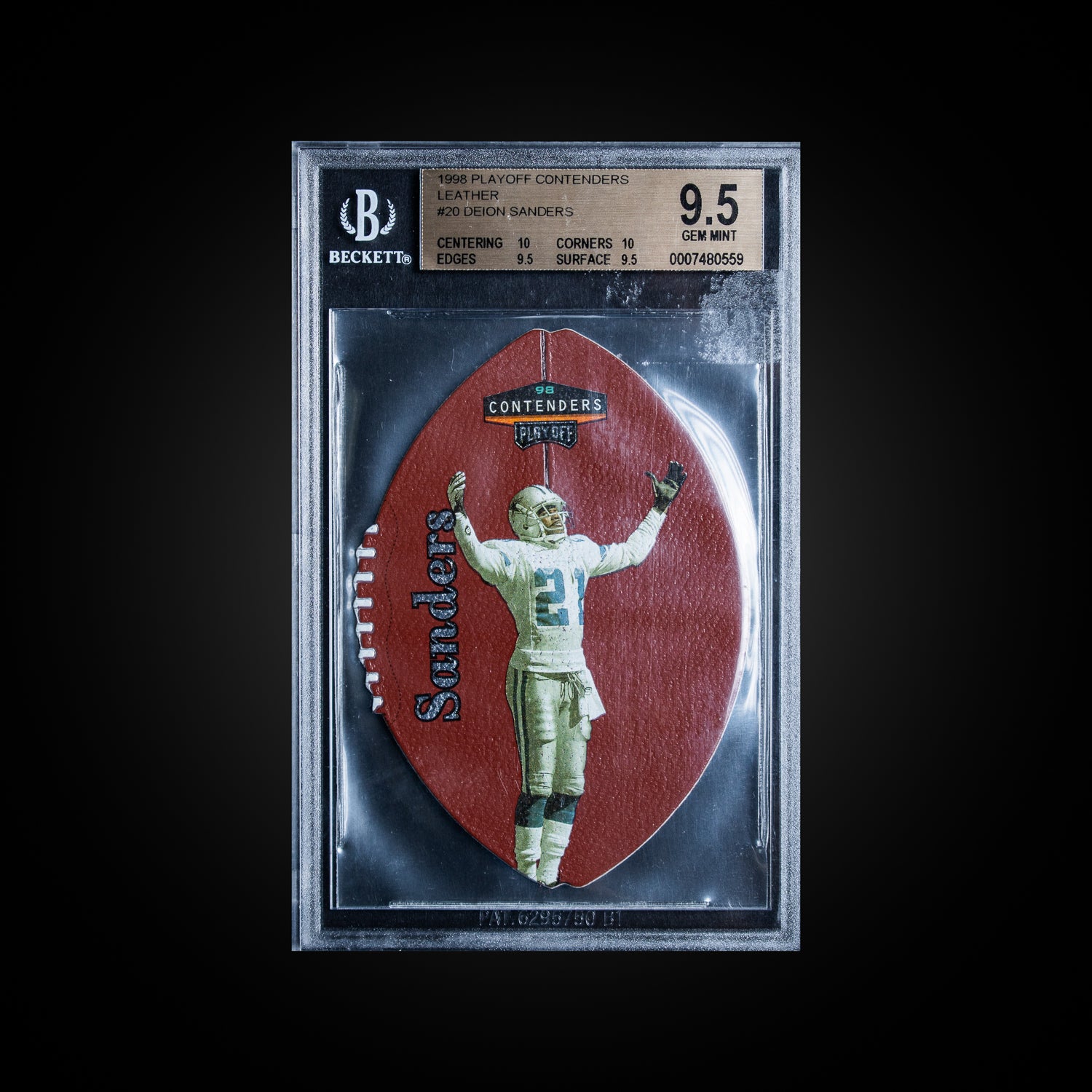1998  Playoff Contenders Leather  Deion Sanders 20 BGS 9.5 GEM MINT