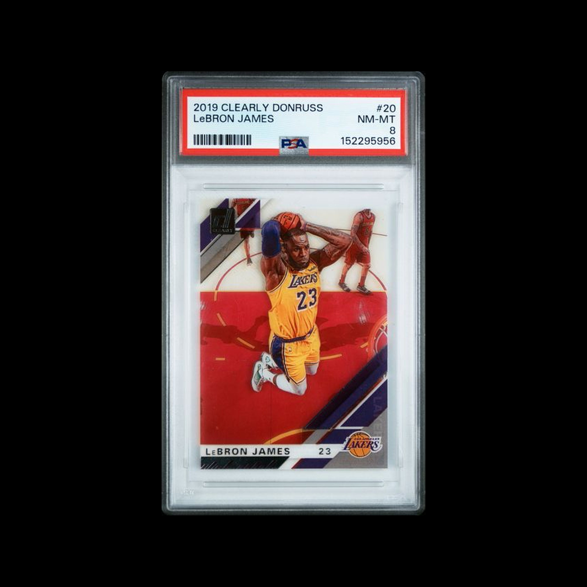 2019 Panini Clearly Donruss  LeBron James 20 PSA 8 NM-MT