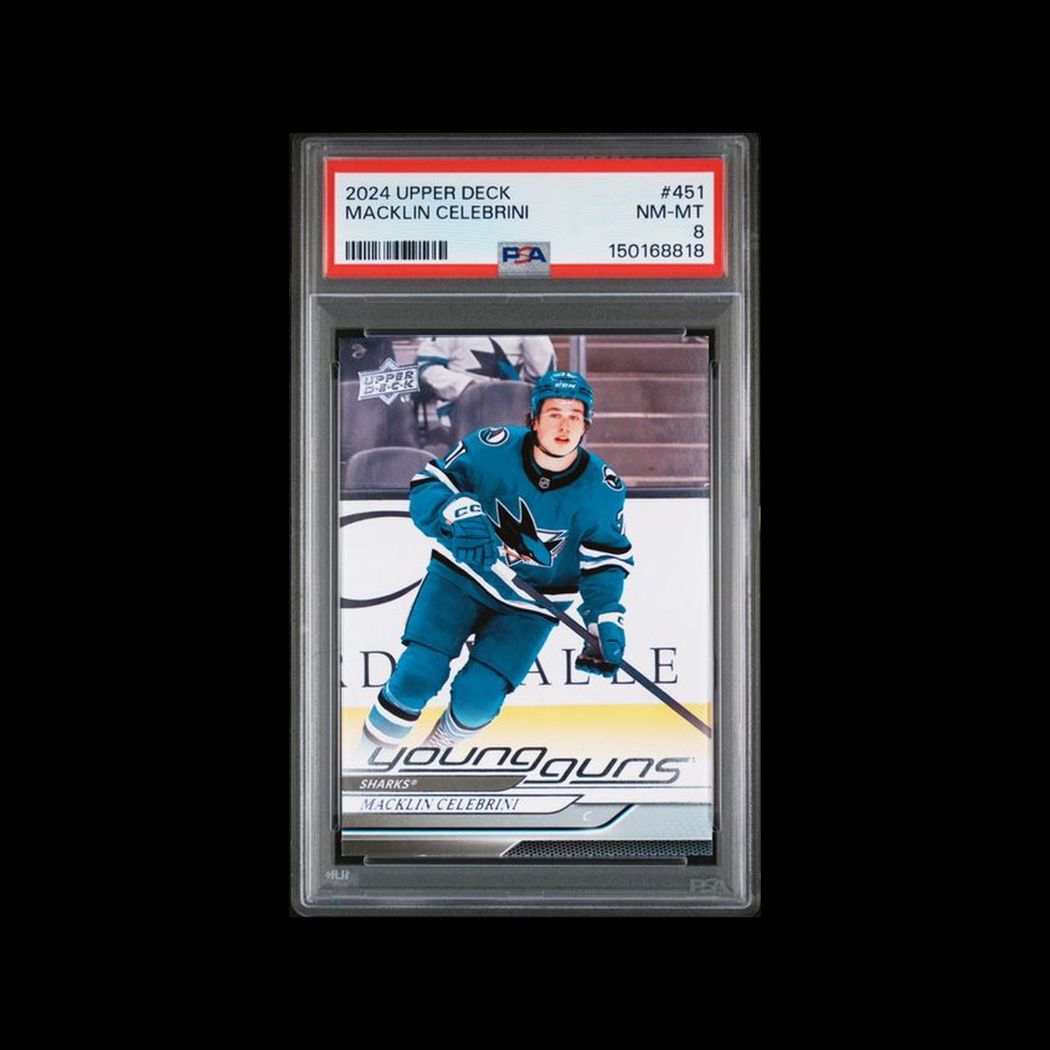 2024 Upper Deck   Macklin Celebrini 451 PSA 8 NM-MT