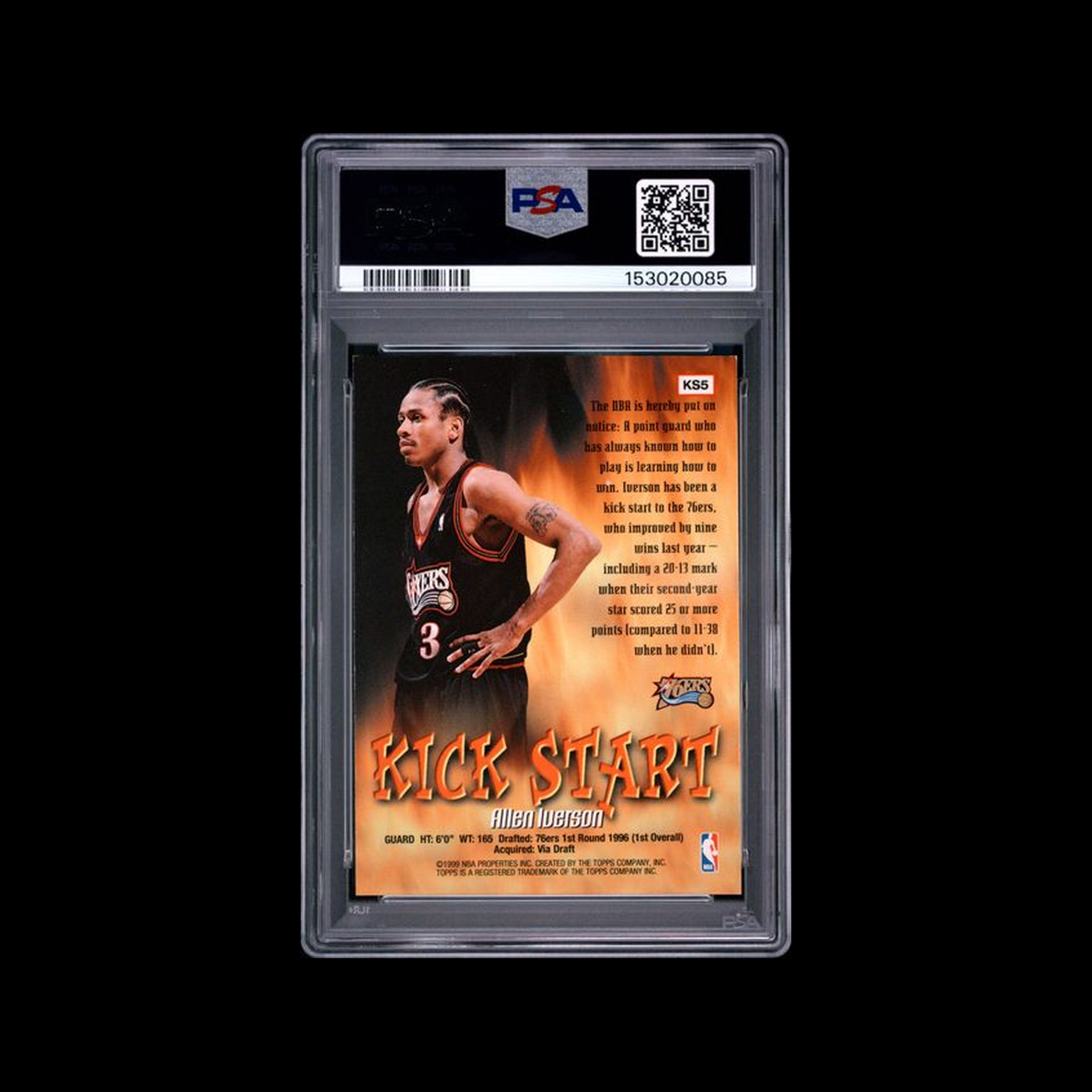 1998 Topps Kick Start  Allen Iverson KS5 PSA 8 NM-MT