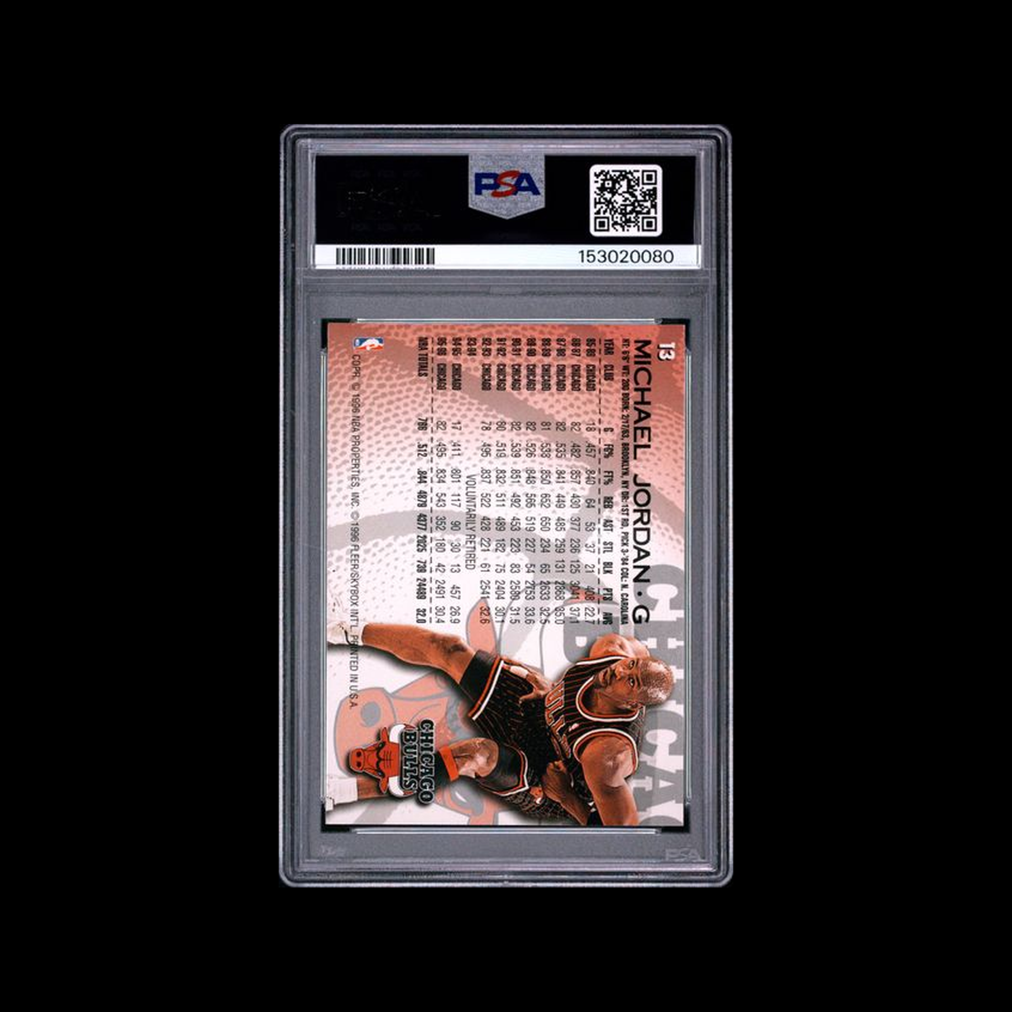 1996 Fleer   Michael Jordan 13 PSA 8 NM-MT